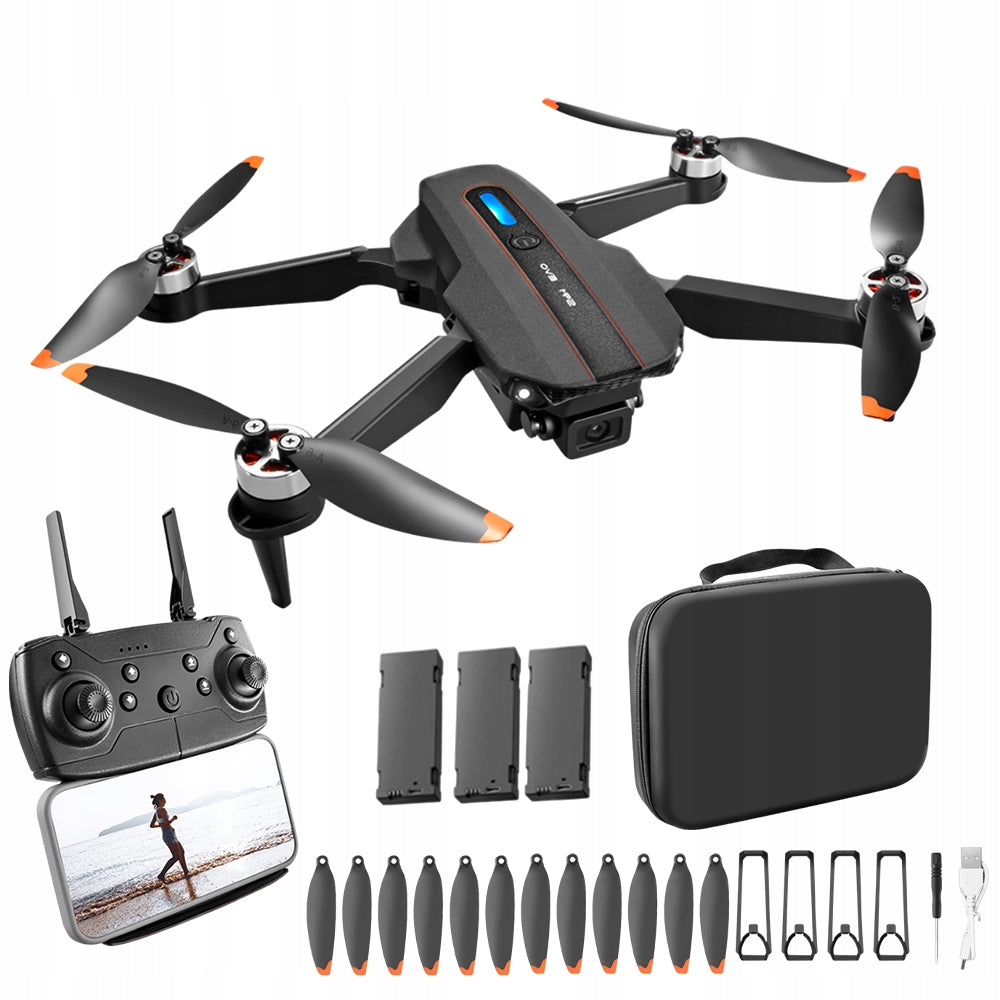 FOLDING QUADROCOPTER DRONE WITH DUAL HD CAMERAS AVOID OBSTACLES