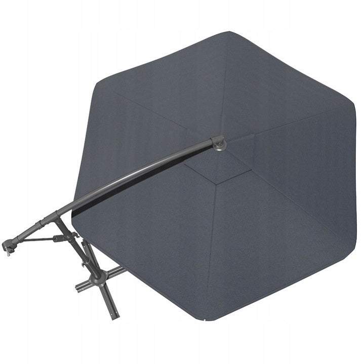 FOLDING ROUND Umbrella ADJUSTABLE WITH GARDEN BOOM SOLID 3,5m Color gray