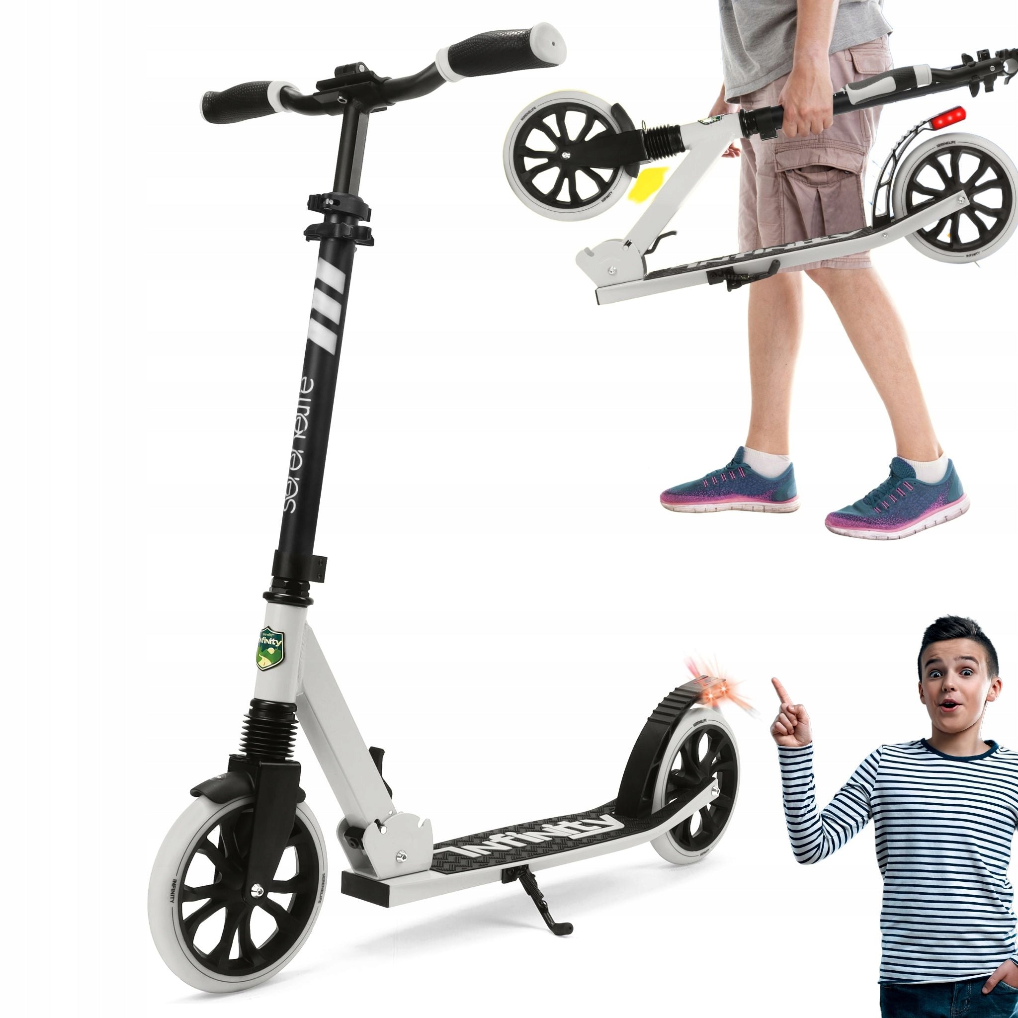 FOLDING SCOOTER FOR TEENAGERS AND ADULTS ALUMINUM ADJUSTABLE Packaging status original