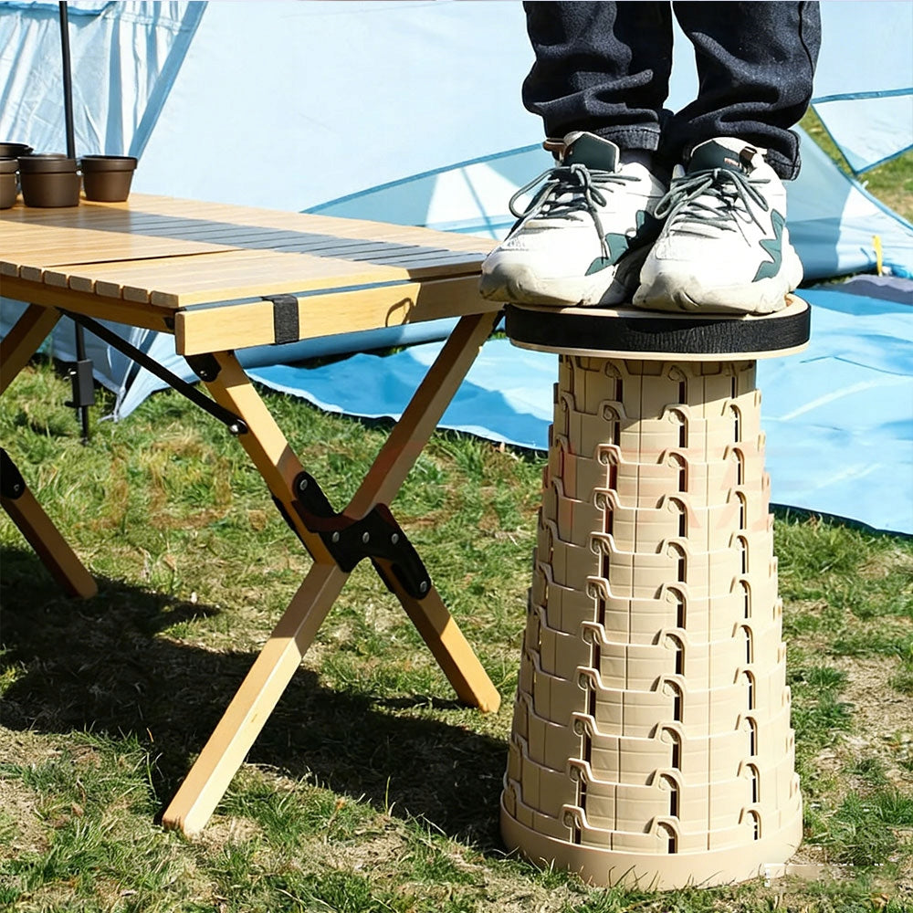 FOLDING STOOL TOURIST STOOL LIGHT STRONG UP TO 300KG Color brown