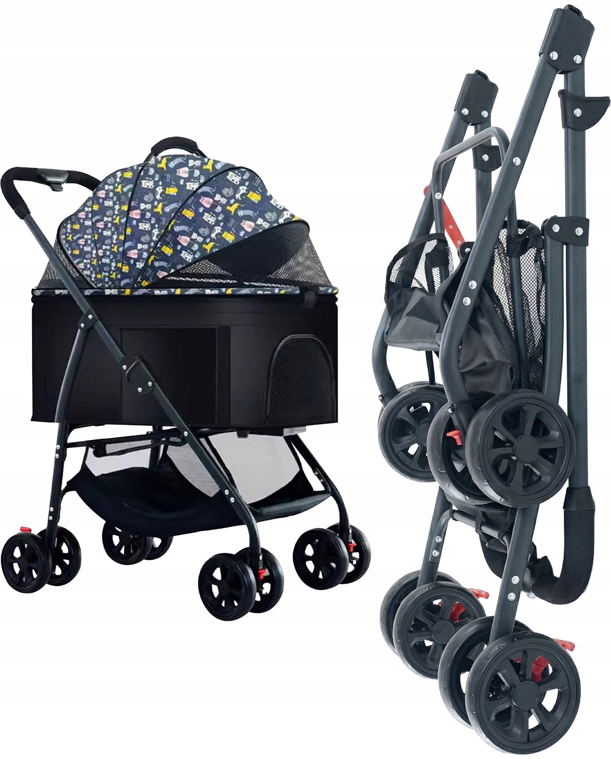 FOLDING STROLLER Cat Stroller Transporter Carrier up to 15Kg Fazoo Color blue