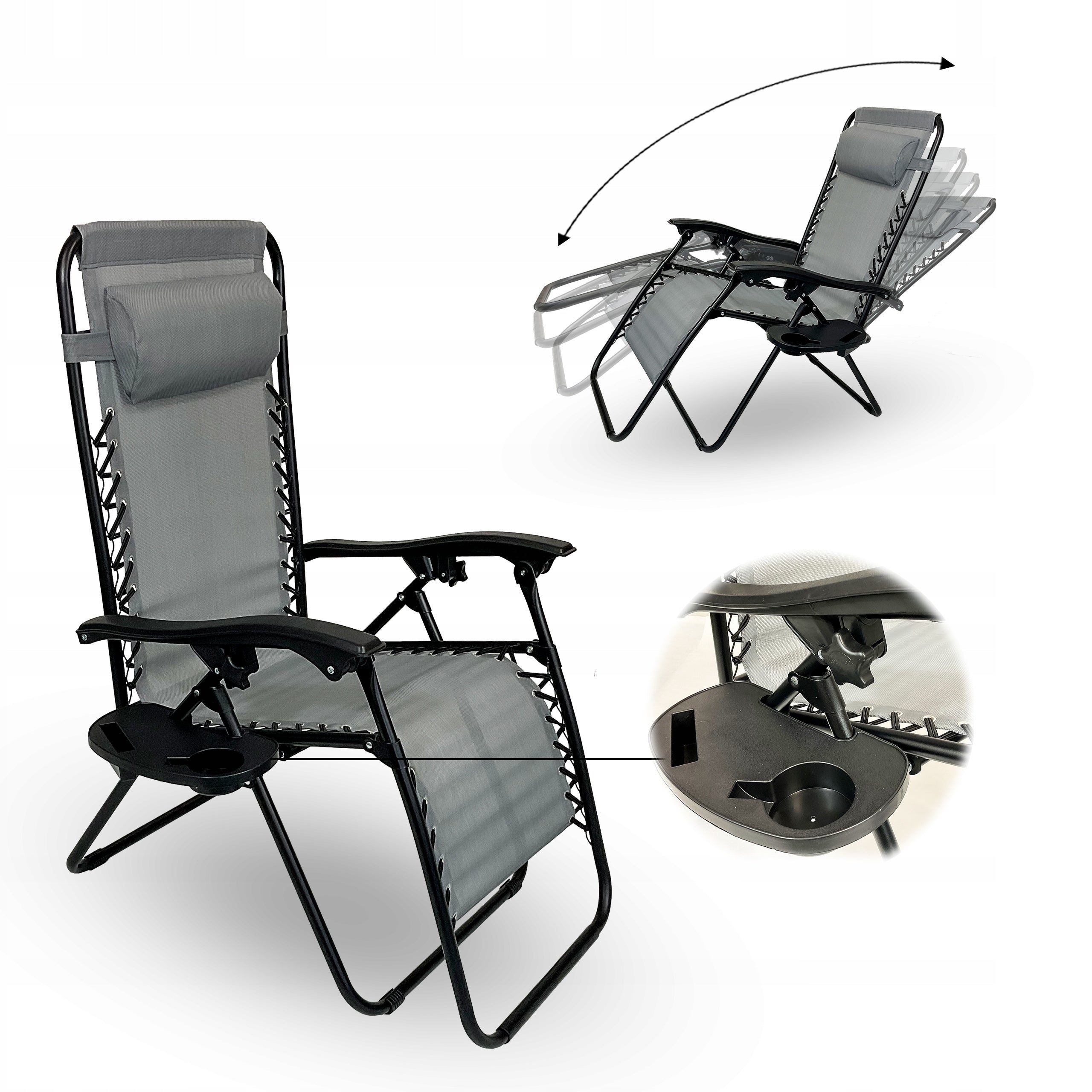 FOLDING STRONG GARDEN LOUNGER CHAIR ZERO GRAVIT TOURIST FARO II J.GRAY Packaging status original