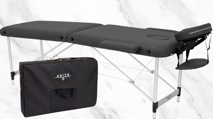 FOLDING TABLE FOR MASSAGE EROS AKITO ALUMINUM TWO-SEGMENT SET BLACK EAN (GTIN) 5905123604904
