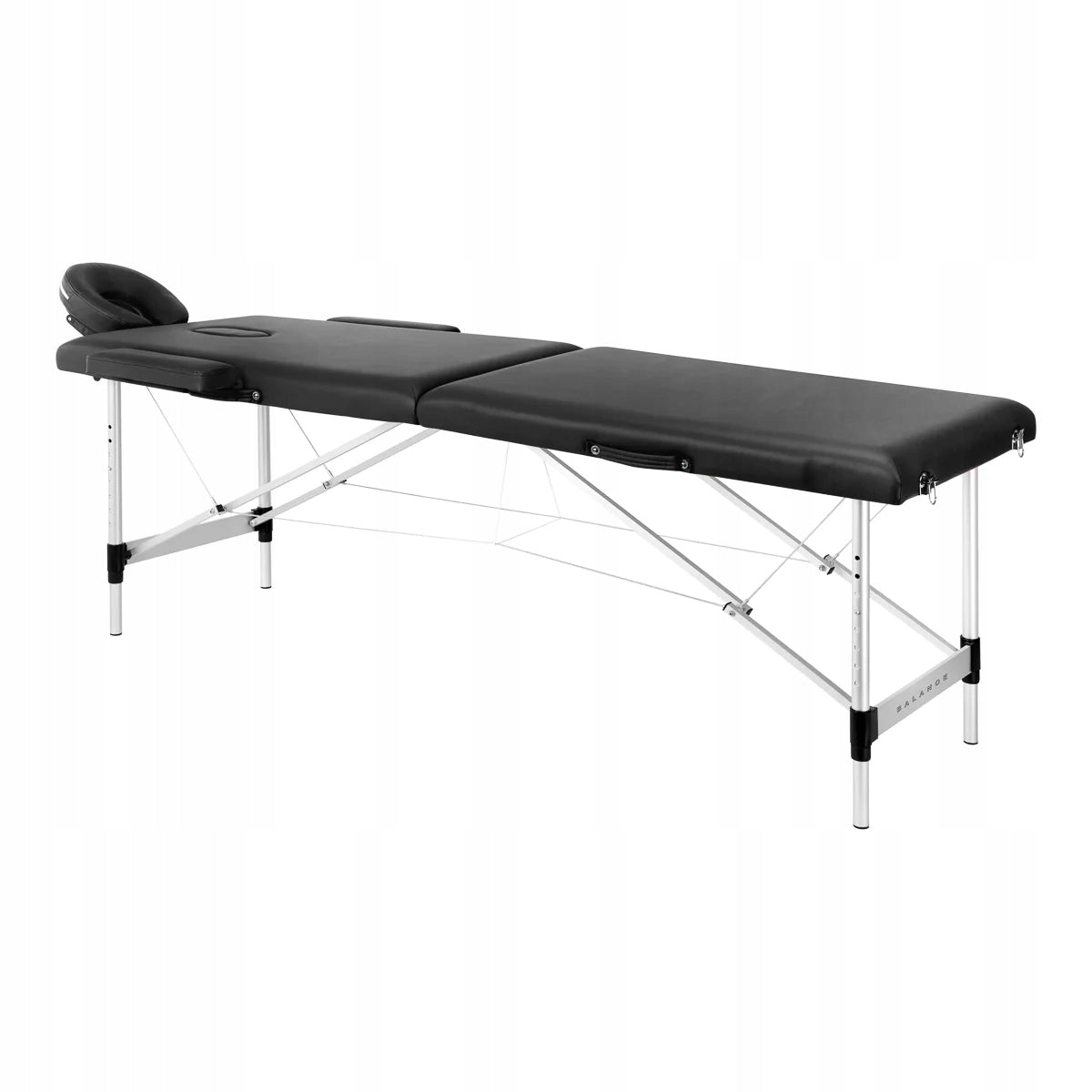 FOLDING TABLE FOR MASSAGE PHYSIOTHERAPY ALUMINUM BALANCE 2 SEGMENT BLACK