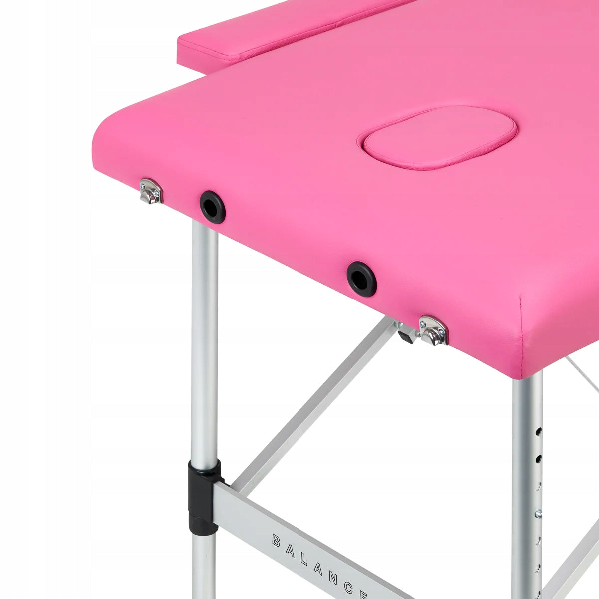 FOLDING TABLE FOR MASSAGE PHYSIOTHERAPY ALUMINUM BALANCE 2 SEGMENT PINK Color pink