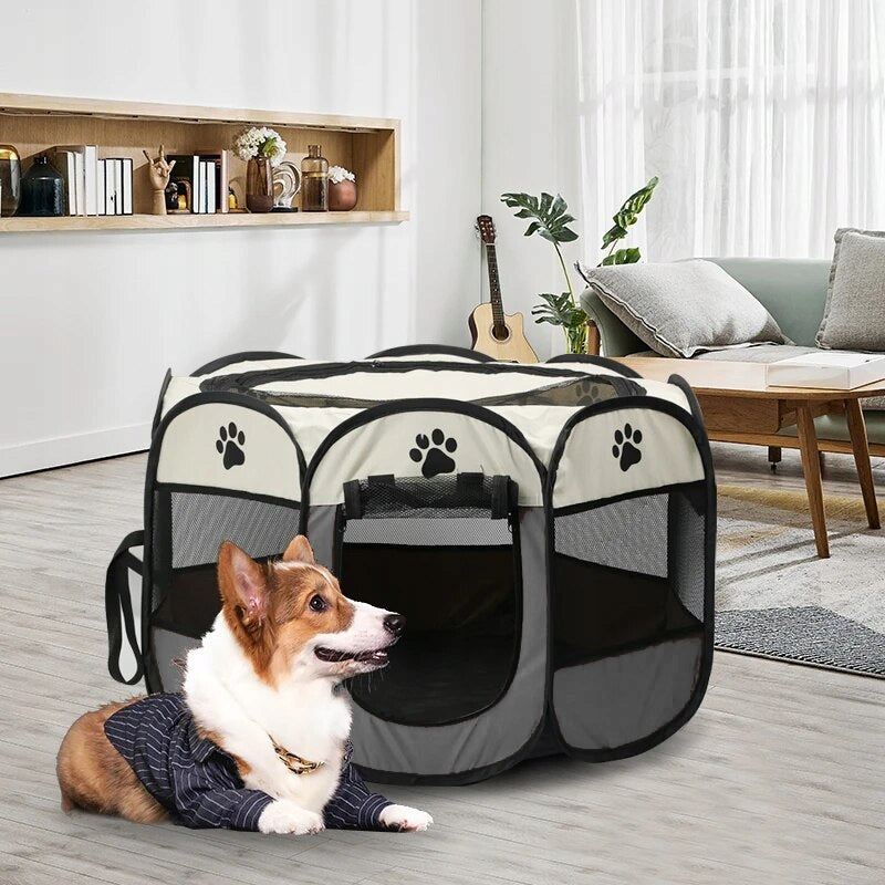 FOLDING X LIGHTWEIGHT PLAYPEN CAT DOG BED 90cm Material of manufacture textile