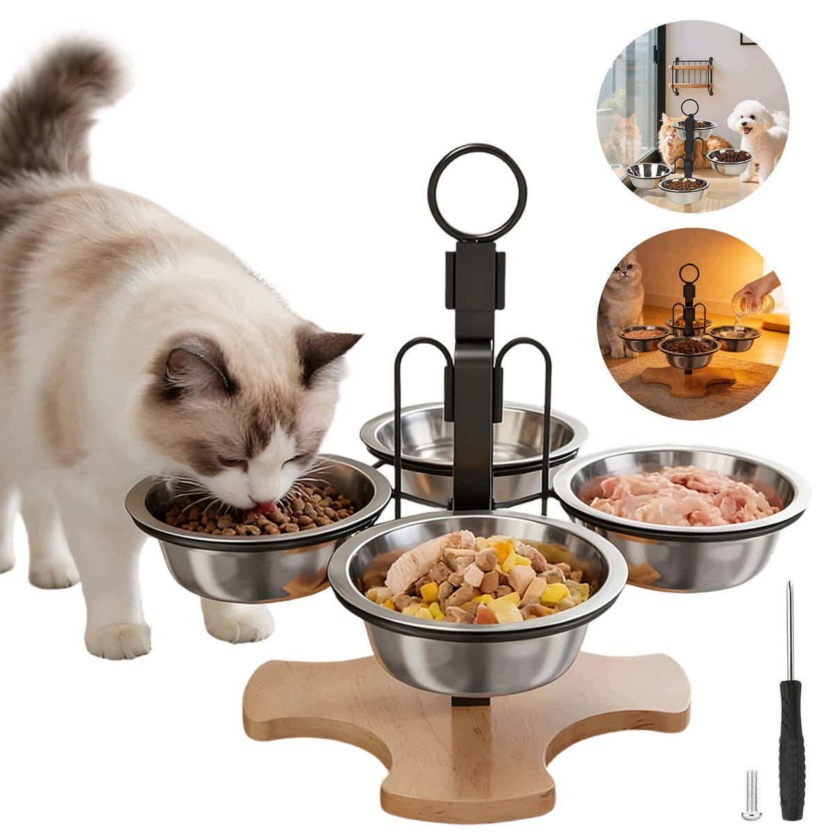 FOOD BOWL WITH STAND, STAINLESS STEEL WATER FOOD BOWLS
