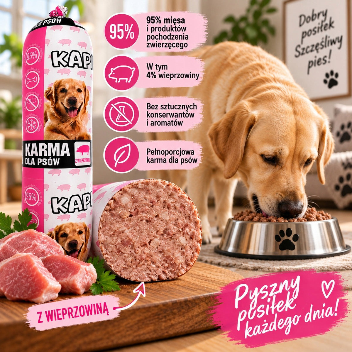 FOOD DOG BAR KAPI MEAT 95% PREMIUM Packaging status original