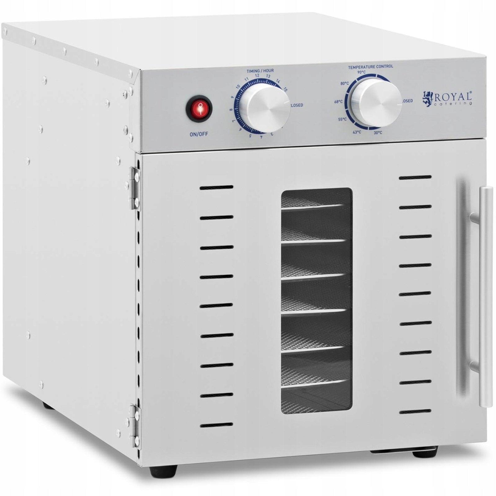 FOOD DRYER DEHYDRATOR 8 TRAYS 800W STEEL 22L - ROYAL CATERING Packaging status original
