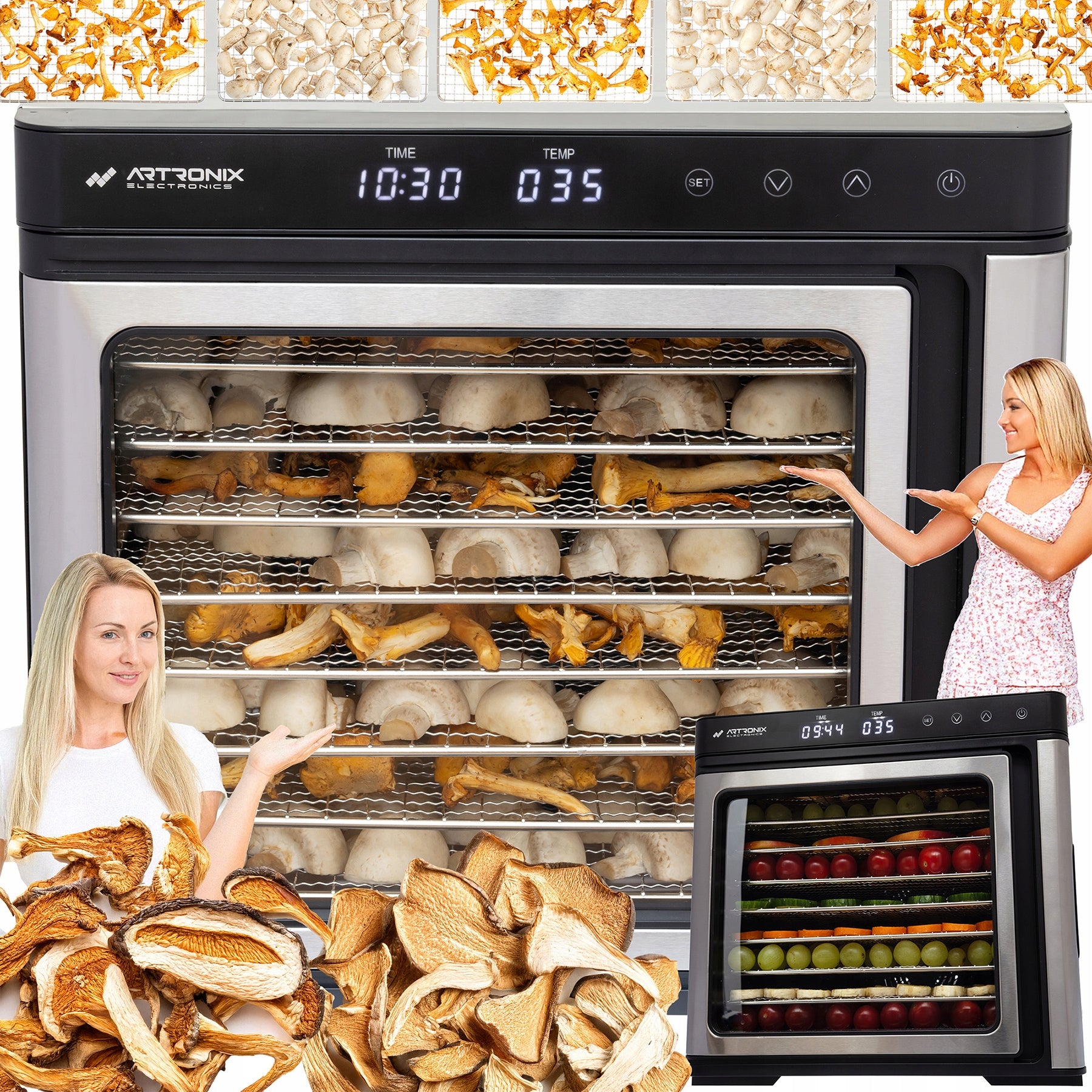 FOOD DRYER FOR FOOD MUSHROOM HERBS FRUIT VEGETABLE TIMER! 1000W Manufacturer code SUSZARKA SPOŻYWCZA NA GRZYBY OWOCE 1000W