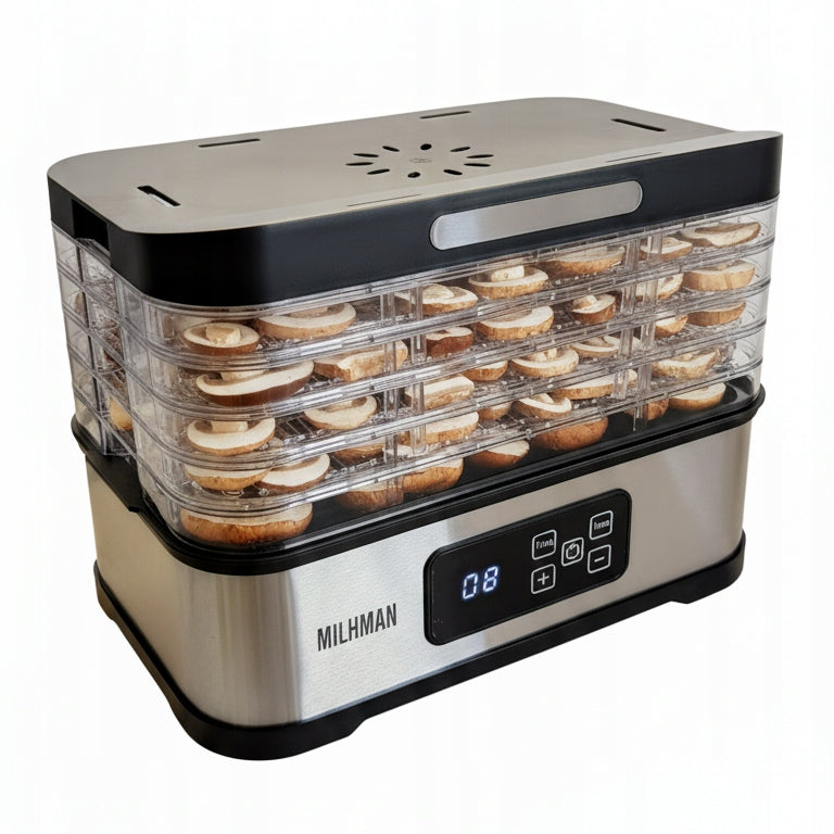 FOOD DRYER FOR FRUIT MUSHROOM 400W TIMER ADJUSTABLE 5 SIT Manufacturer code MILHMANN