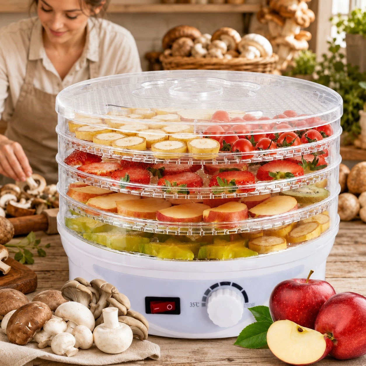 FOOD DRYER FOR HERB FRUIT MUSHROOMS 4 SIEVES COMPACT HOME KITCHEN Brand no brand