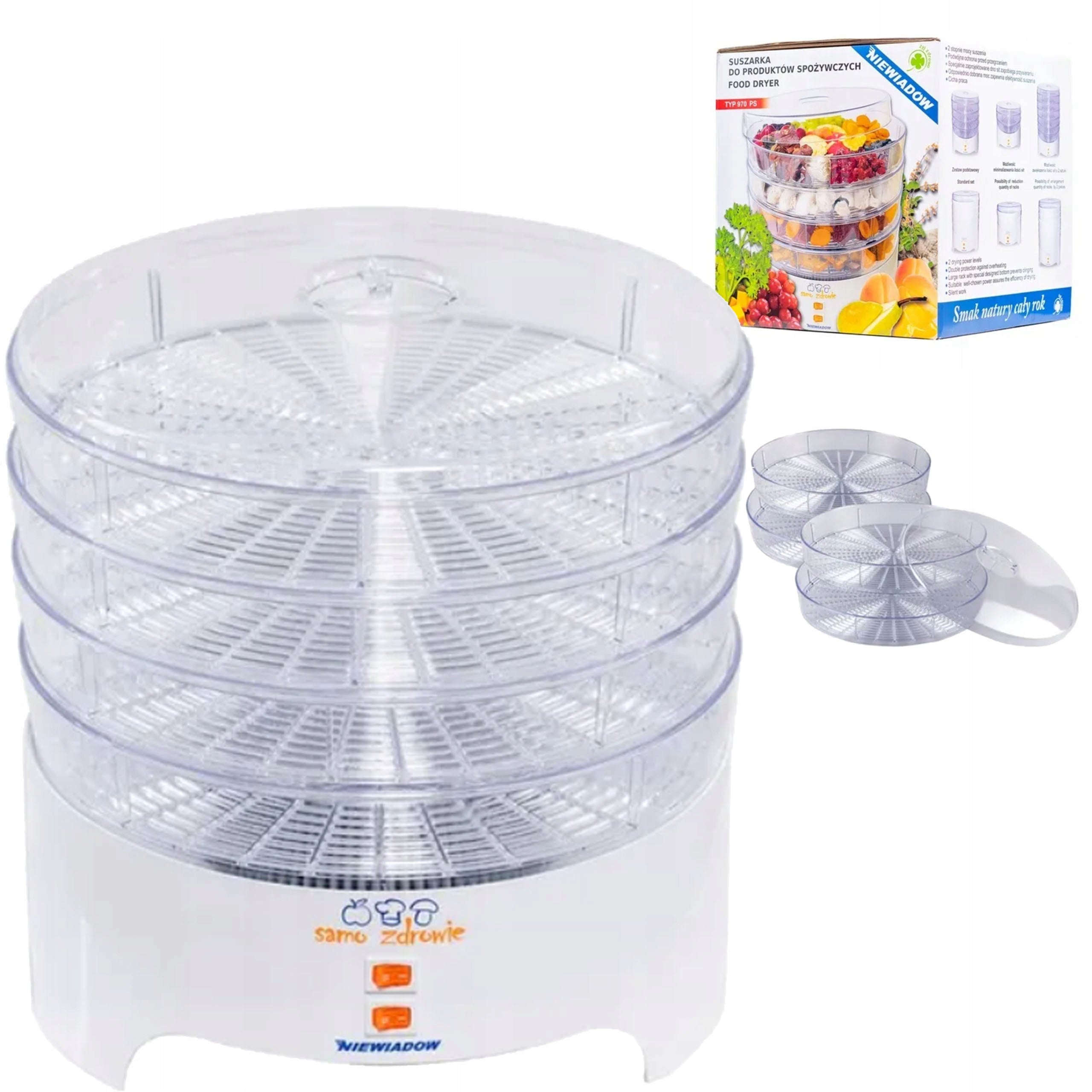 FOOD DRYER FOR MUSHROOM FRUIT HERBS NIEWIADOW 4 LEVELS SIT 300 IN