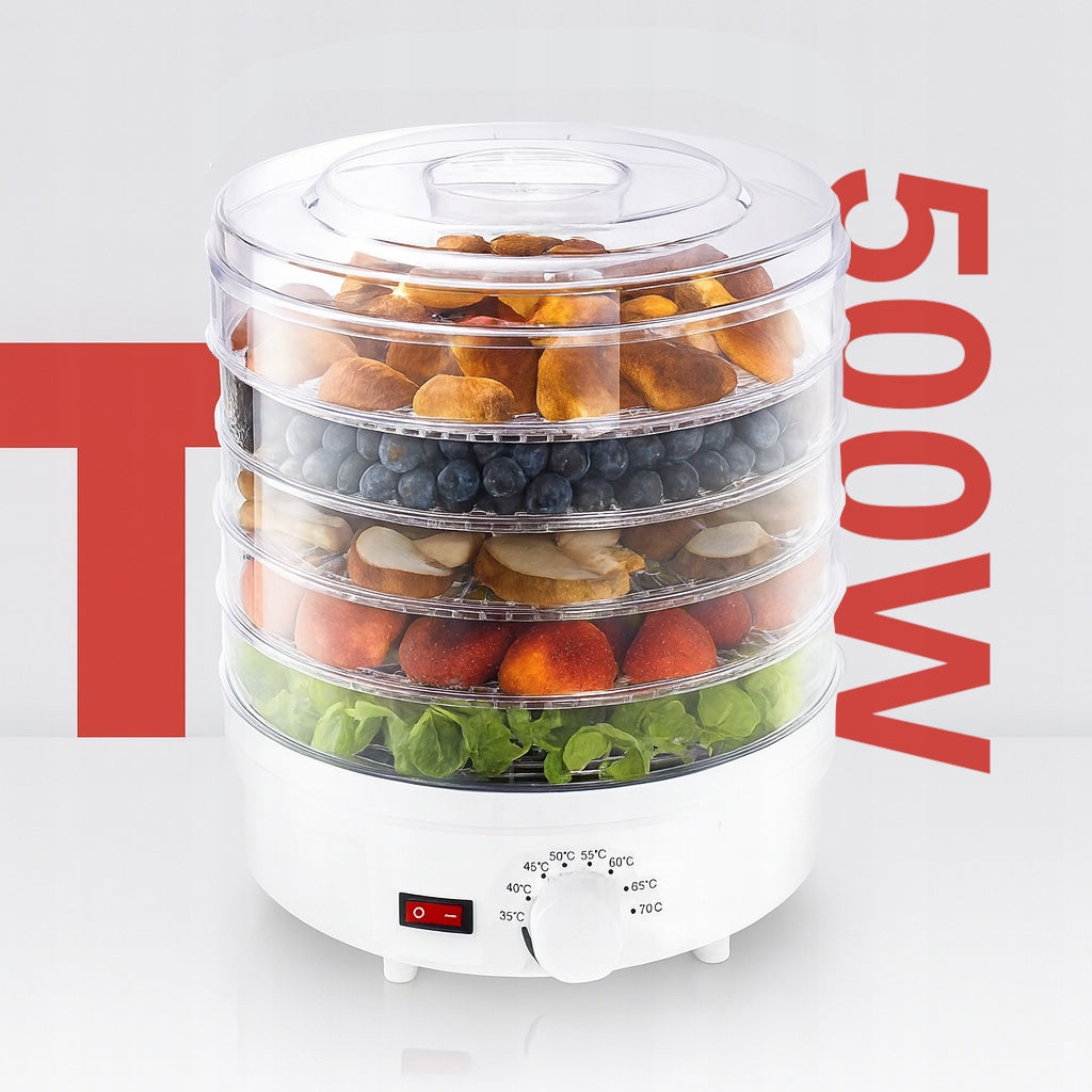 FOOD DRYER FOR VEGETABLE FRUIT MUSHROOMS ADJUSTABLE 5 LEVELS 500W LARGE Packaging status original