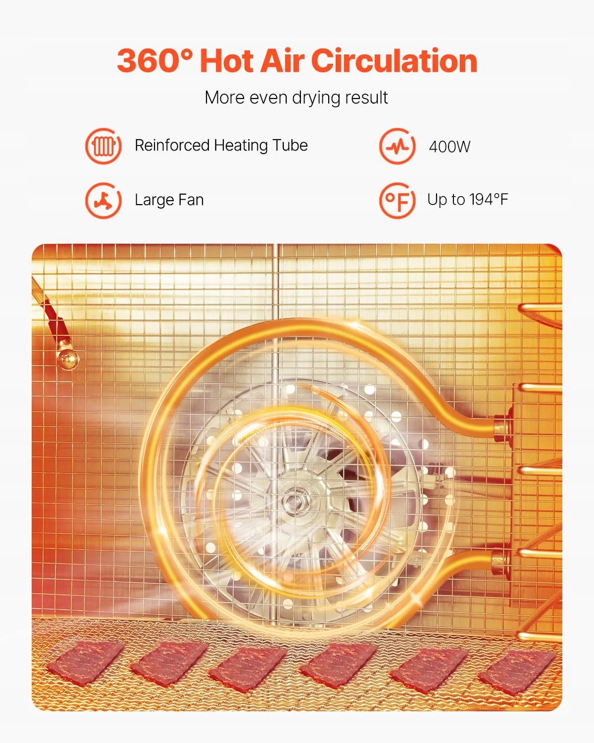 FOOD DRYER LARGE 400W TEMPERATURE CONTROL FOR VEGETABLE FRUIT MEAT Packaging status original