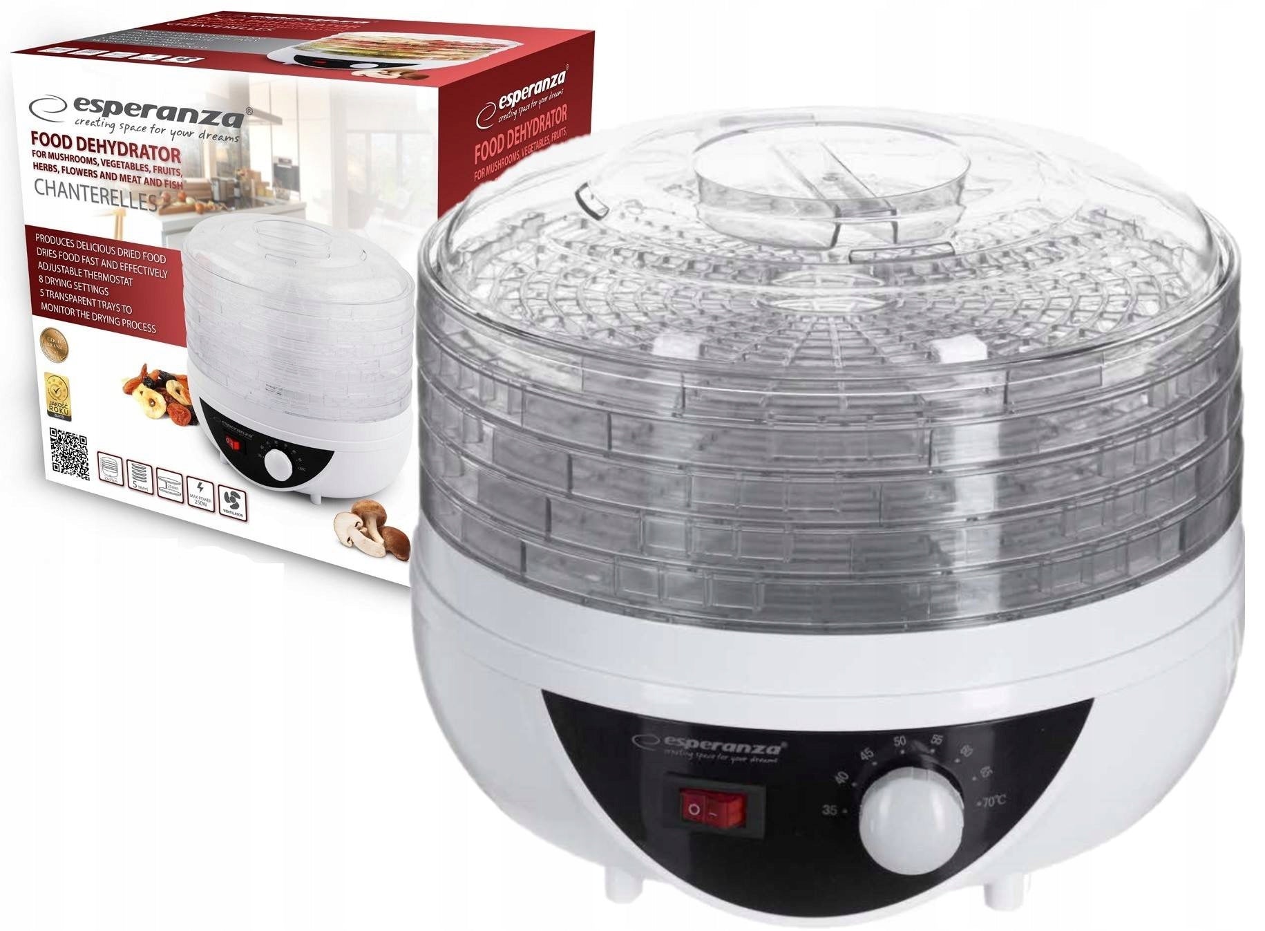 FOOD GRADE MUSHROOM VEGETABLE FRUIT DRYING DRYER WITH 250W ADJUSTMENT Packaging status original