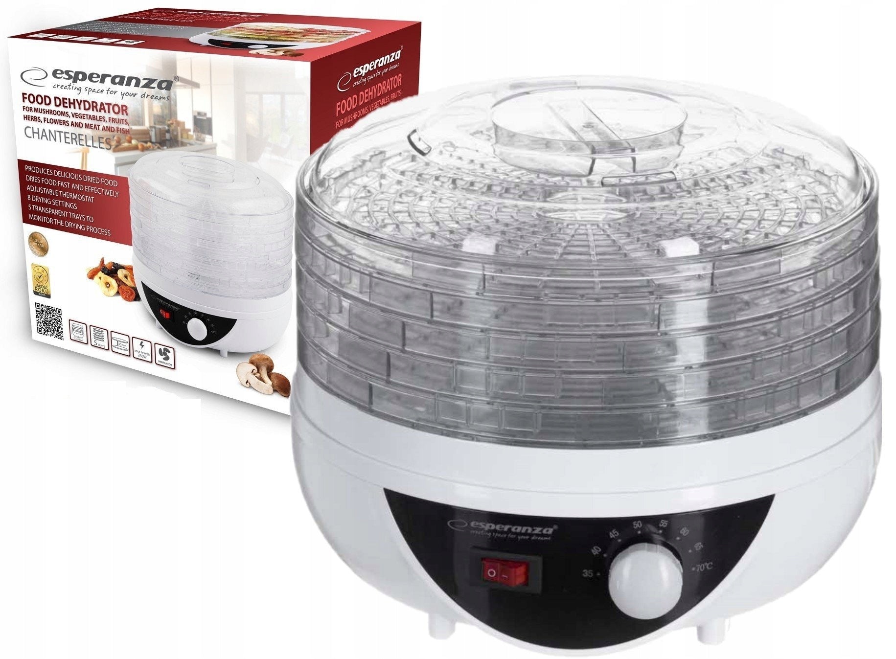 FOOD GRADE MUSHROOM VEGETABLE FRUIT DRYING DRYER WITH 250W ADJUSTMENT