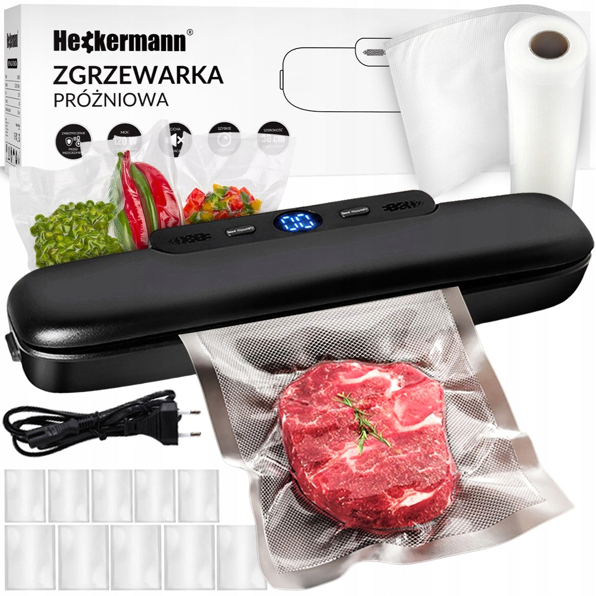 FOOD PACKAGING VACUUM SEALER FOOD PACKAGING MACHINE 120W FILM 6m