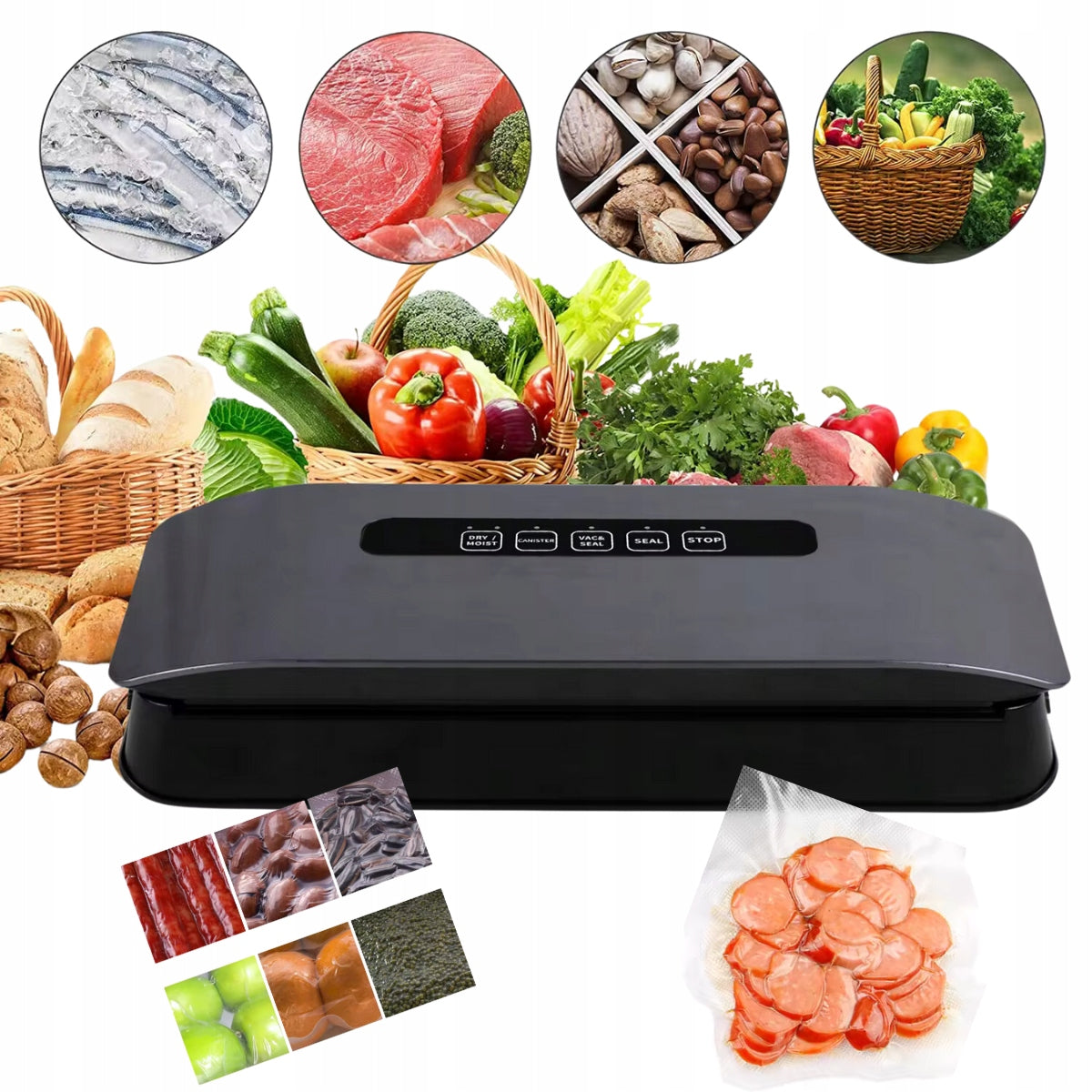FOOD PACKAGING VACUUM SEALER PACKAGING MACHINE 100W+110 BAGS FREEBIE