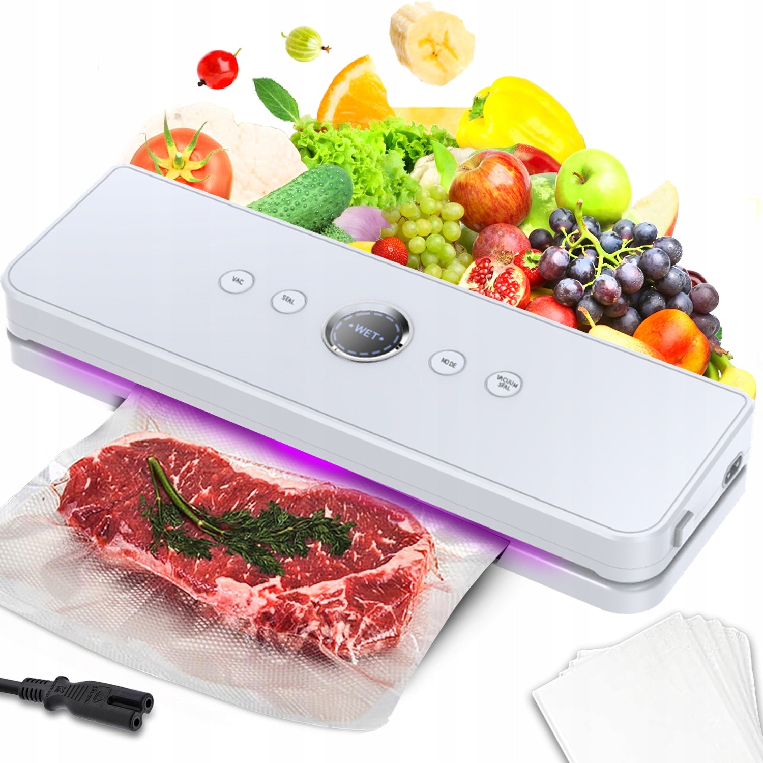 FOOD PACKAGING VACUUM SEALER PACKING MACHINE 120W WHITE