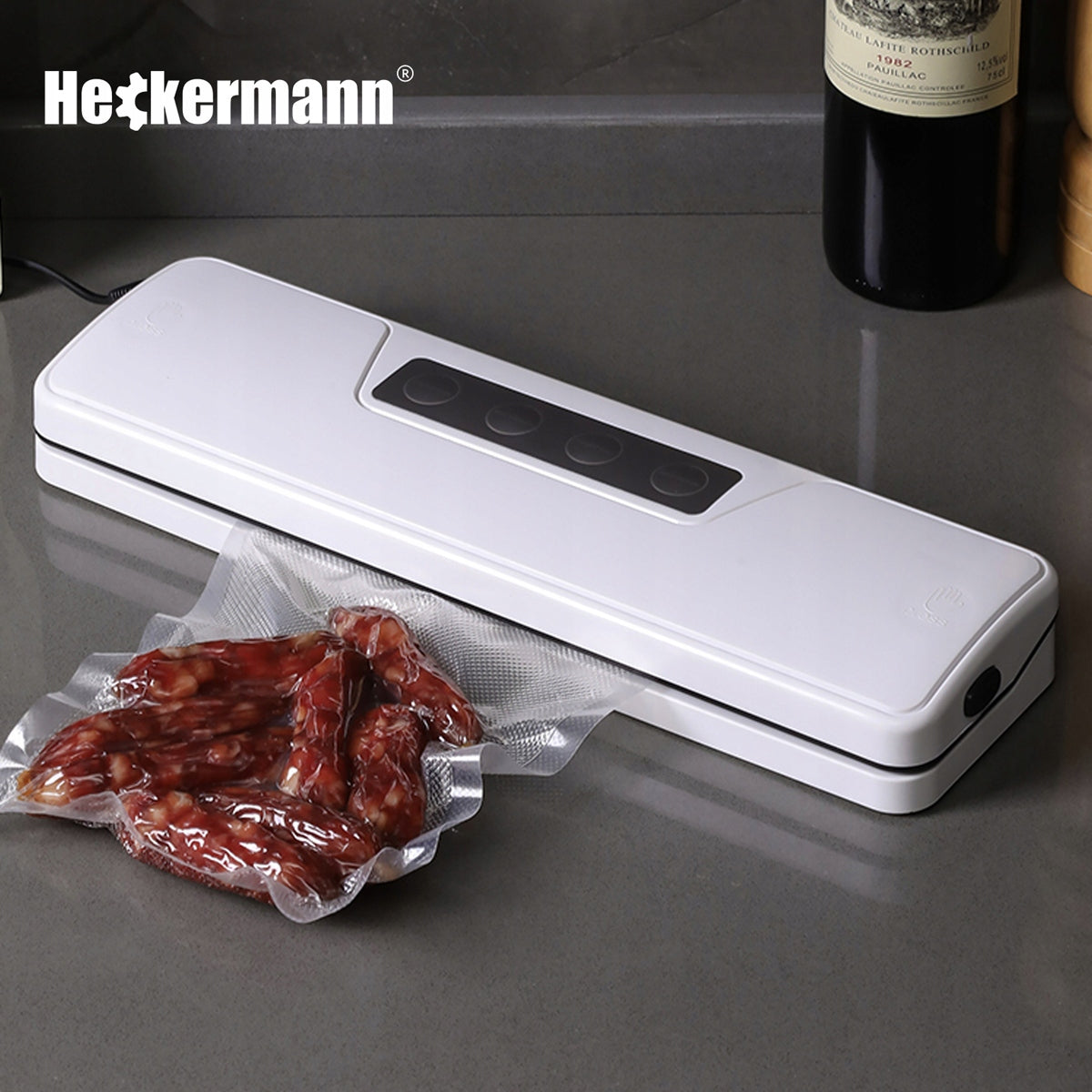 FOOD PACKAGING VACUUM WELDING MACHINE PACKING MACHINE 150W + FOIL Manufacturer code GM-77 Biała