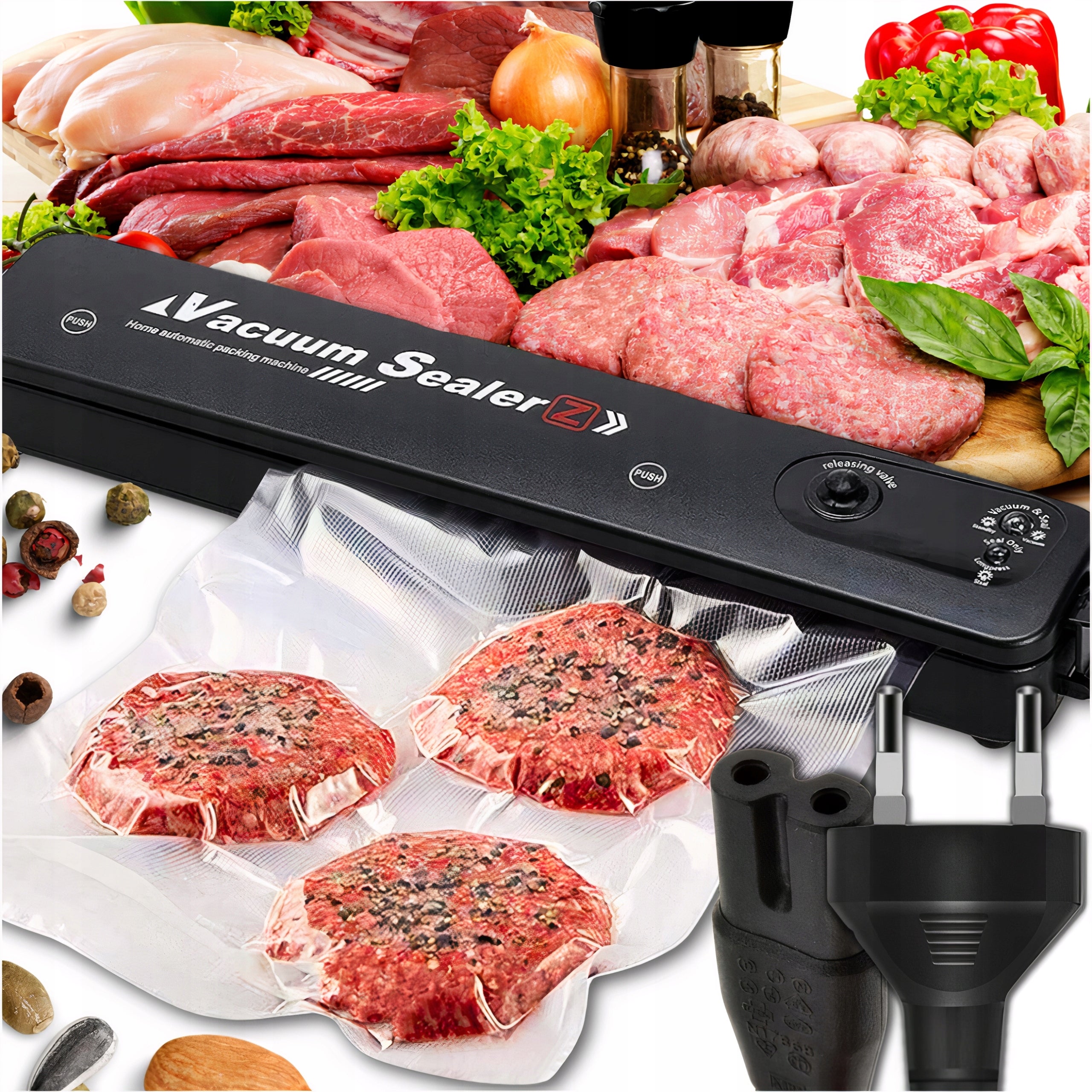 FOOD PACKAGING VACUUM WELDING MACHINE SET PACKING MACHINE 90W +10 BAGS Manufacturer code ZGRZEWARKA PRÓŻNIOWA DO ŻYWNOŚCI JEDZENIA