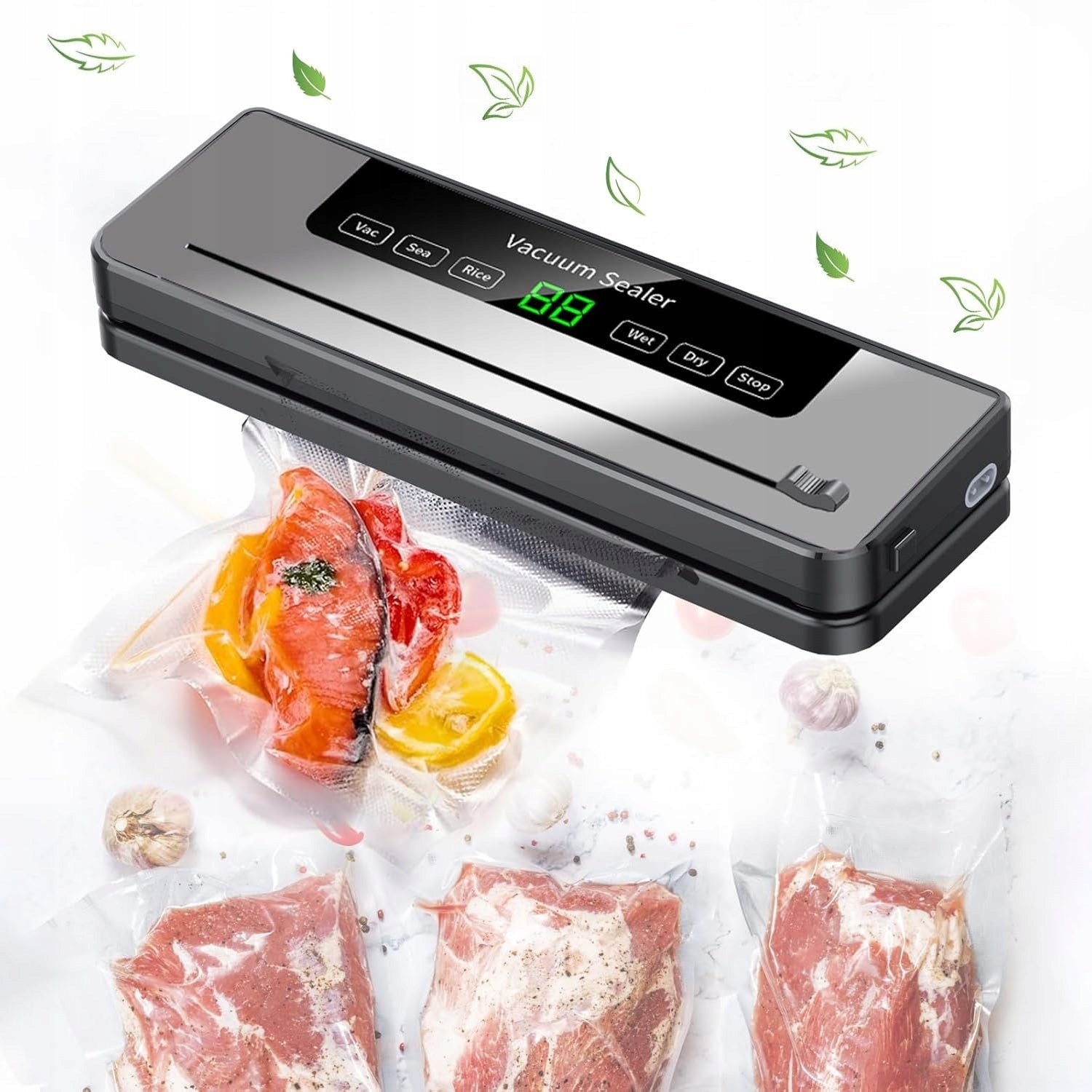 FOOD PACKAGING VACUUM WELDING MACHINE WITH FOIL KNIFE AND BAGS Packaging status original