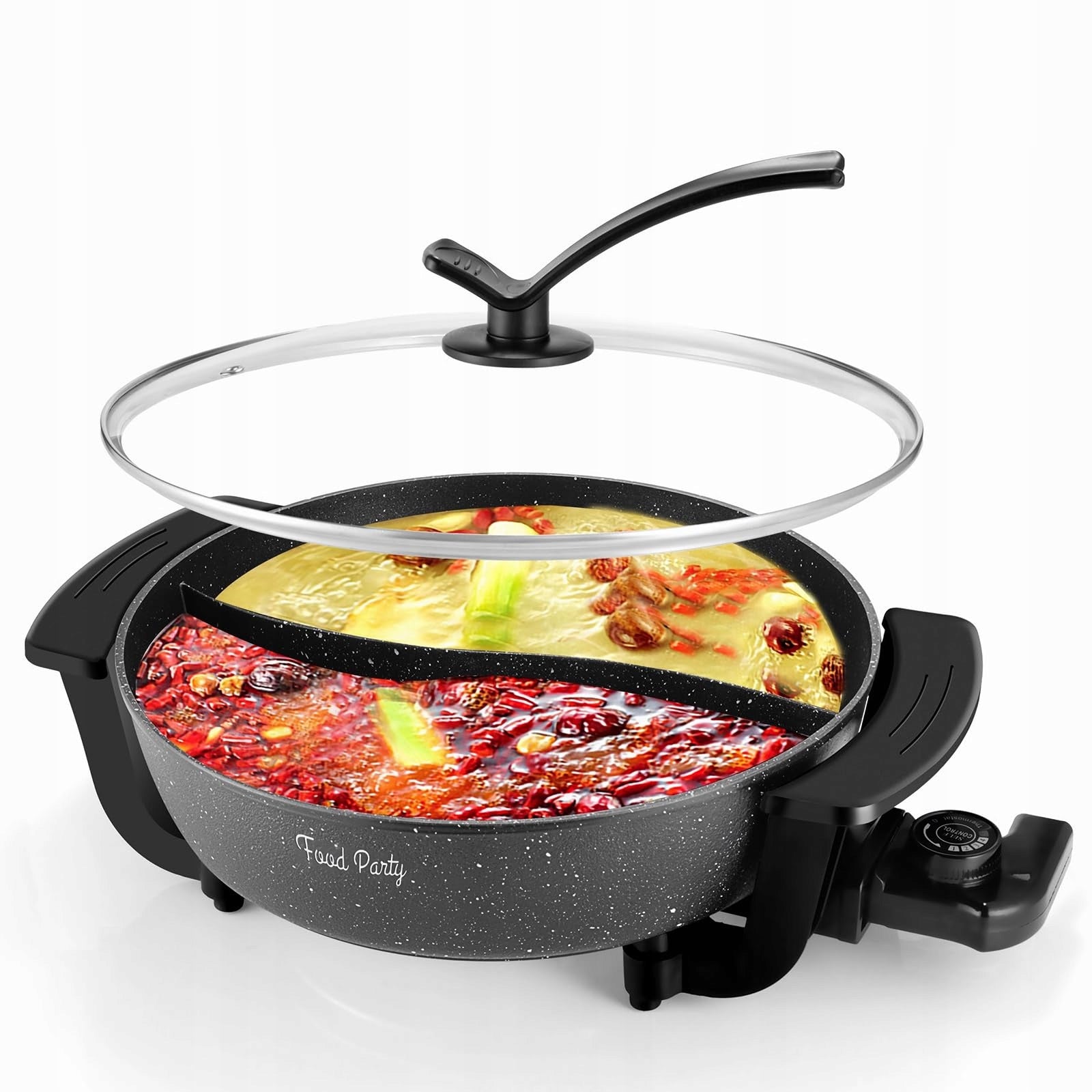 FOOD PARTY Electric Pot Hot Pot 6L 220V 1200W Wok with Lid k Packaging status original