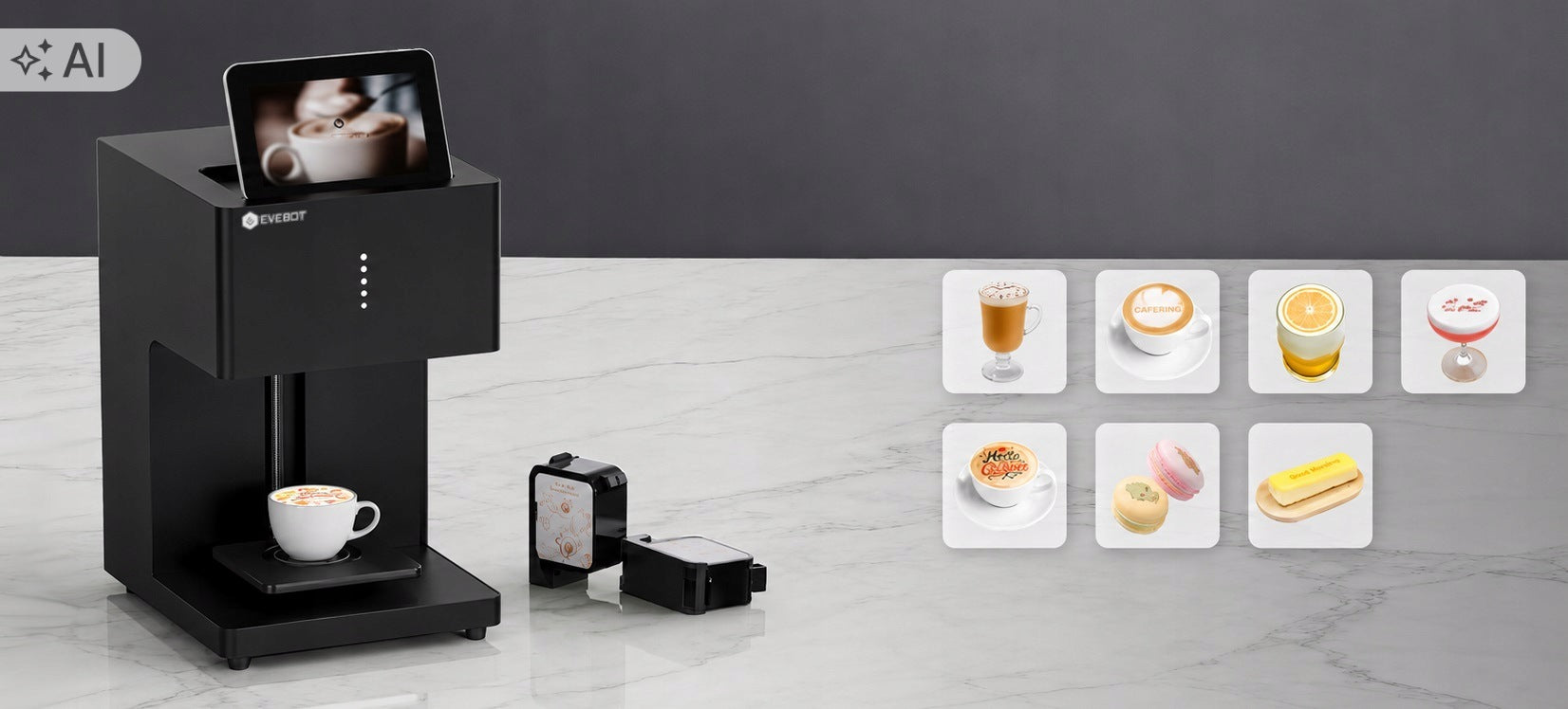 FOOD PRINTER EVEBOT EB-FC1 BLACK AUTOMATIC FOR DESSERT DRINKS Brand no brand