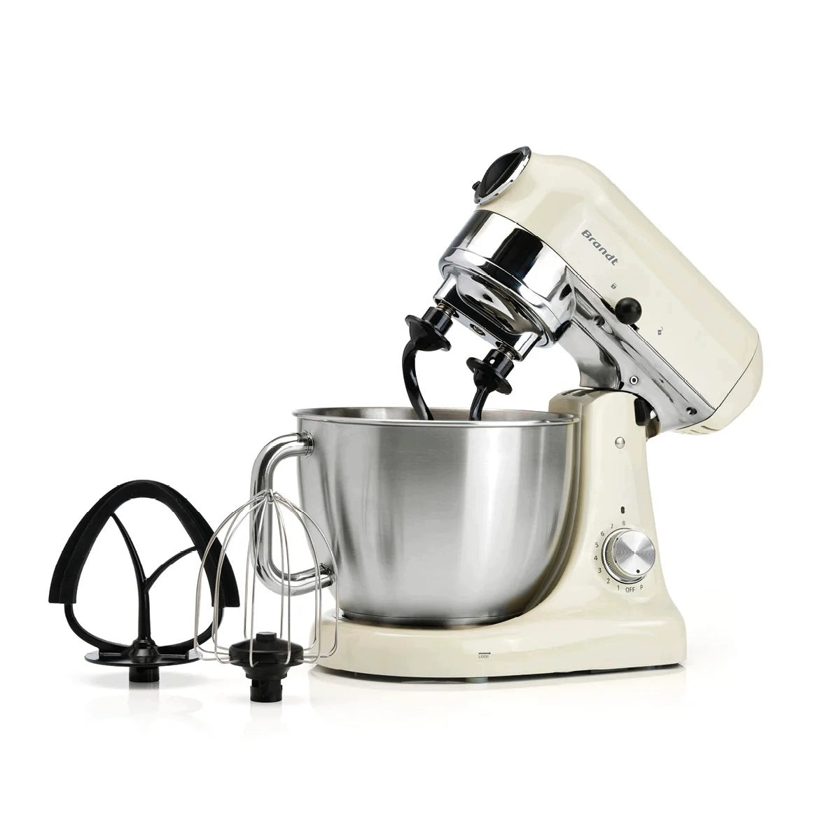 FOOD PROCESSOR BRANDT QULINART 1000W 4,7L BEIGE DOUBLE HOOKS