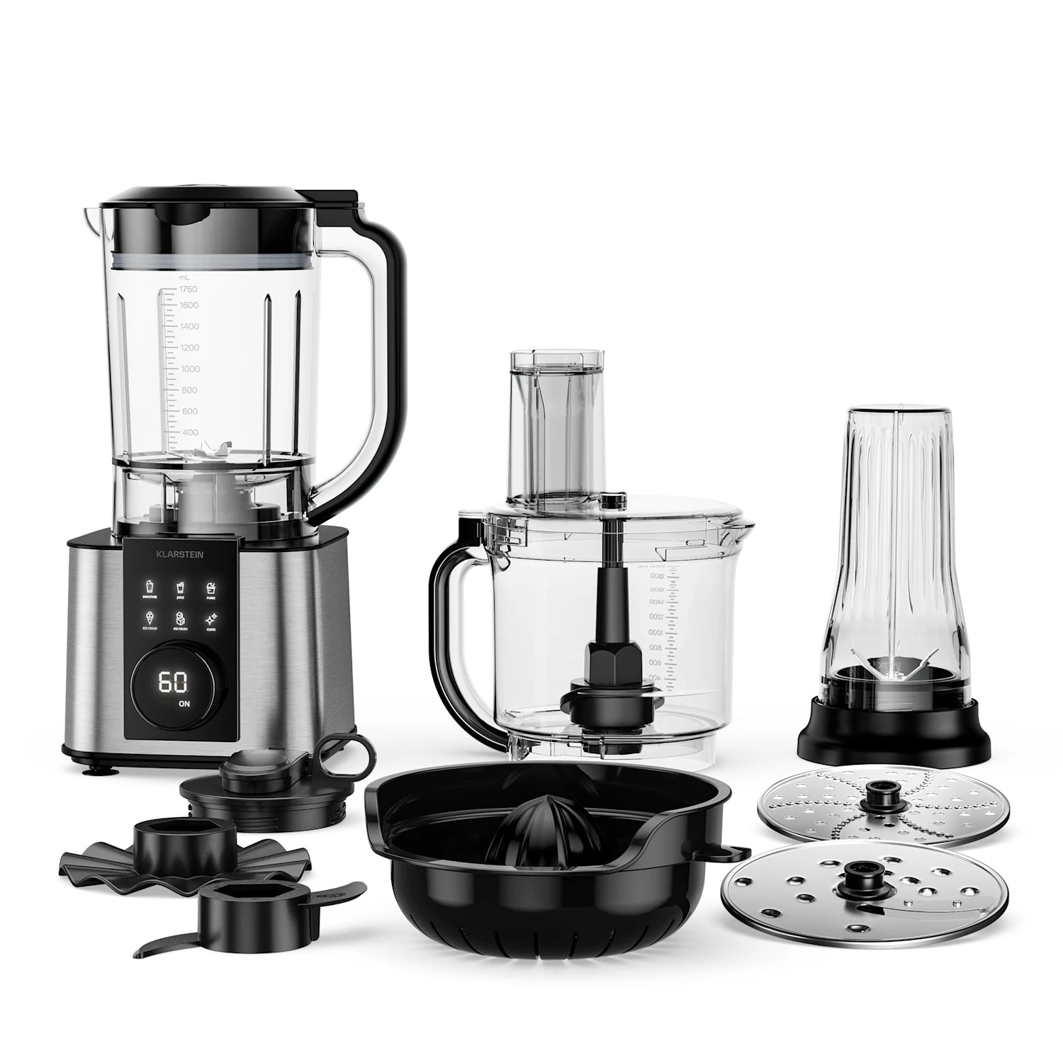 FOOD PROCESSOR KLARSTEIN MIXER MULTIFUNCTION BLENDER JUICER 1200W Brand Klarstein