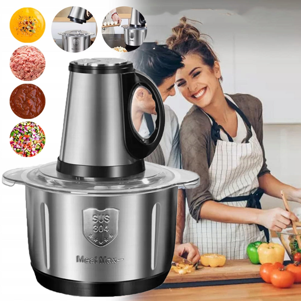 FOOD PROCESSOR, MINI CHOPPER, MEAT GRINDER WITH 4 MEAT BLADES, 5 L