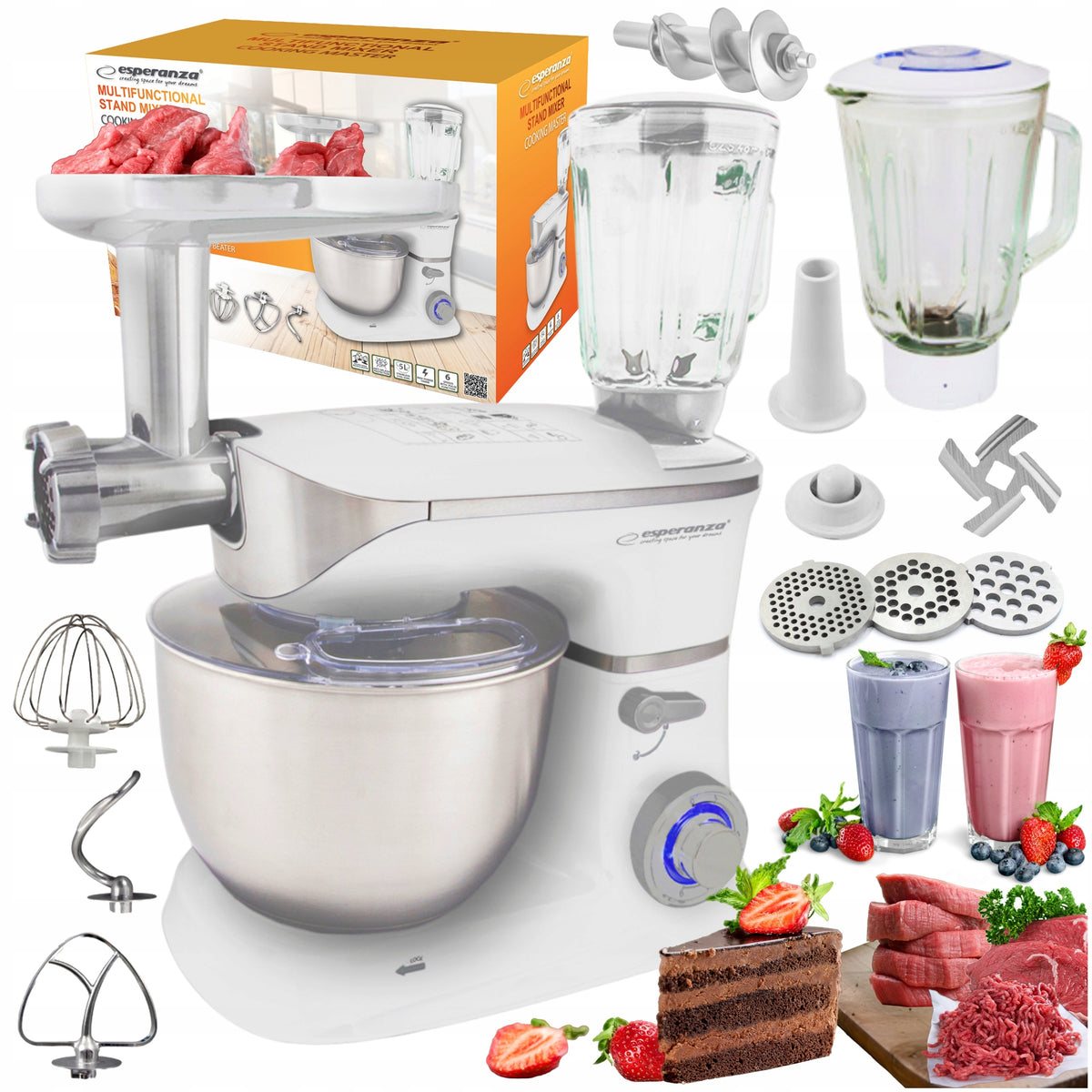 FOOD PROCESSOR MIXER PLANETARY BLENDER MEAT MACHINE WITH LARGE BOWL