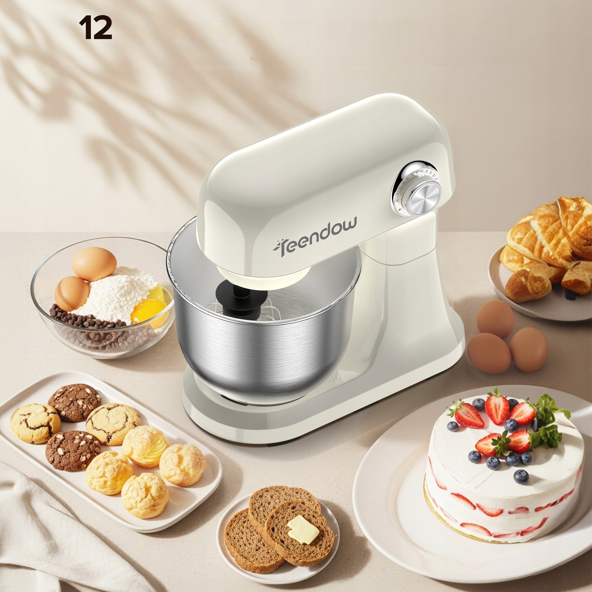 FOOD PROCESSOR MIXER STIRRER HOOK BOWL ROTATING BREAD CAKE 1500W 9SPEED Brand no brand