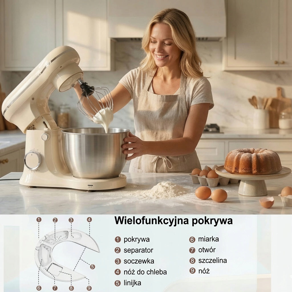 FOOD PROCESSOR PLANETARY MIXER 3 MIXERS BOWL 5L 1300W 10 speed Manufacturer code Y9081