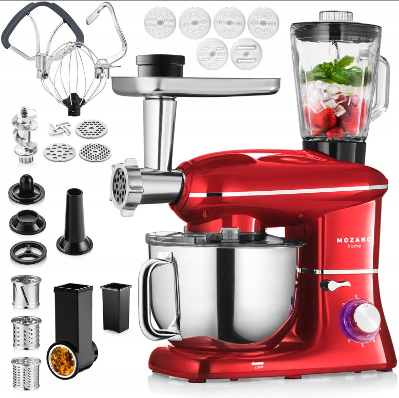 FOOD PROCESSOR PLANETARY MIXER BLENDER 6in1 BOWL 6,2L STRONG 2000W SET