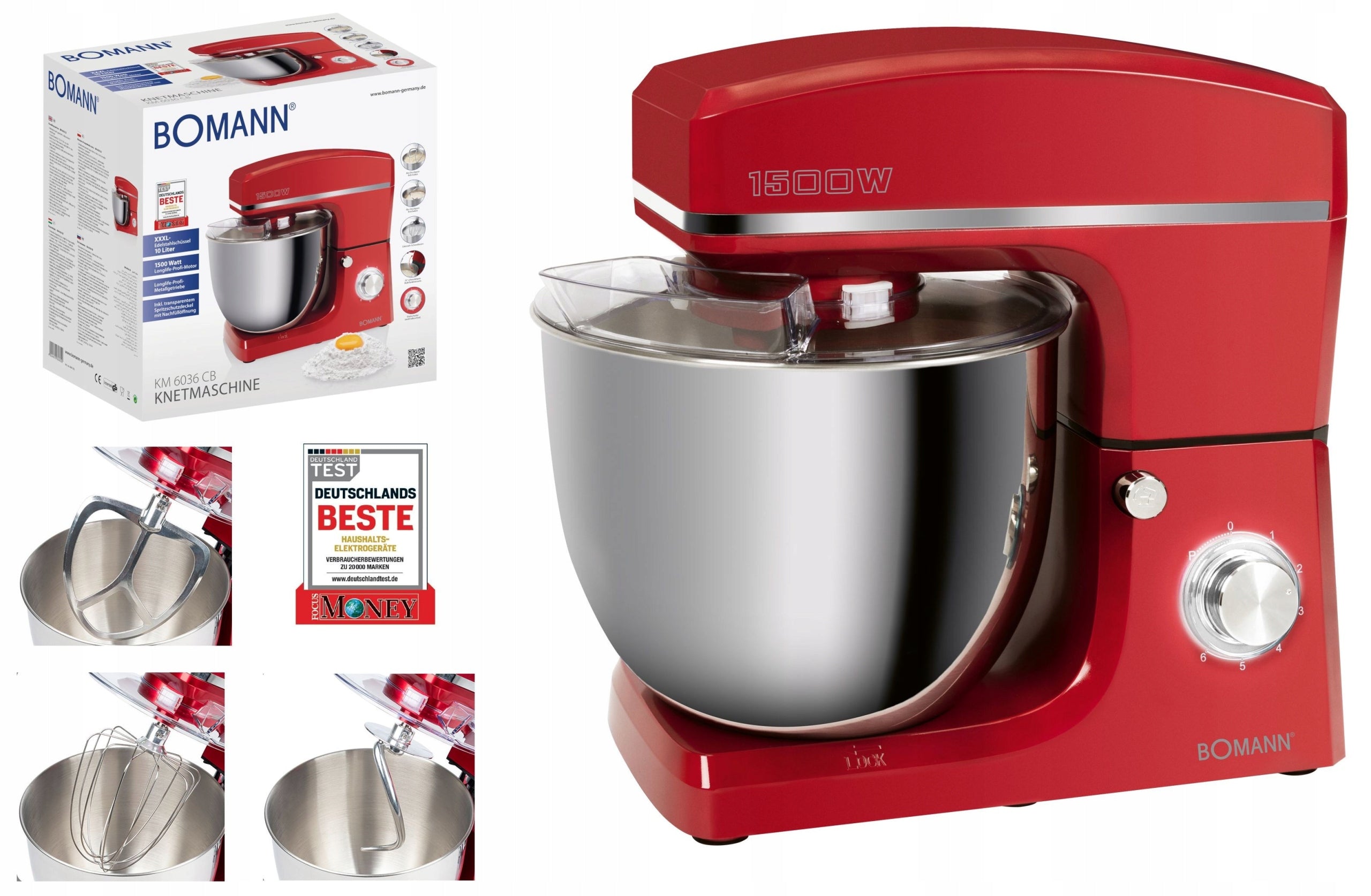 FOOD PROCESSOR, PLANETARY MIXER BOMANN KM 6036 CB (RED)