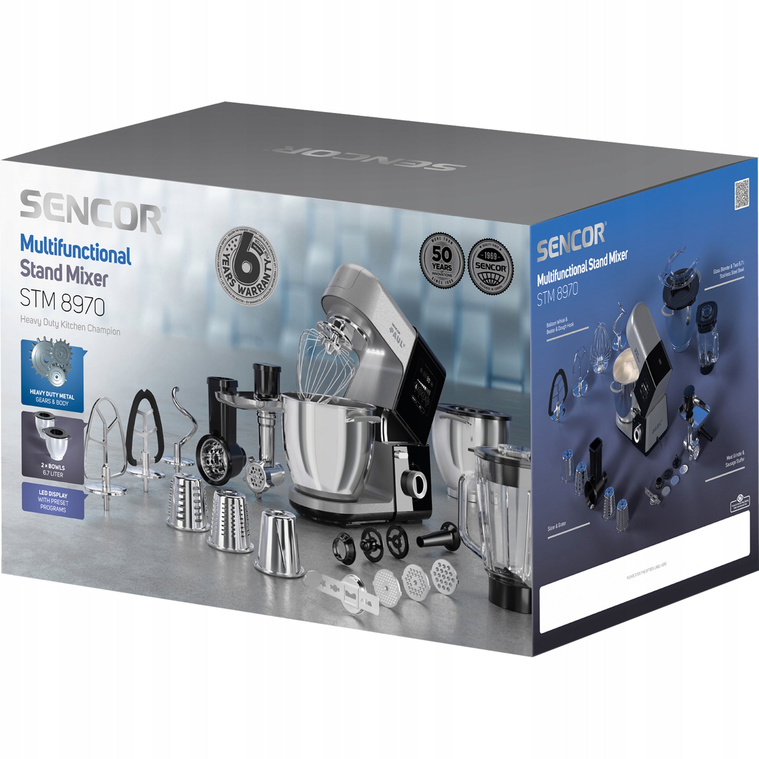 FOOD PROCESSOR PLANETARY MIXER BOWL Sencor STM8970 LED Display 1800W Manufacturer code STM 8970