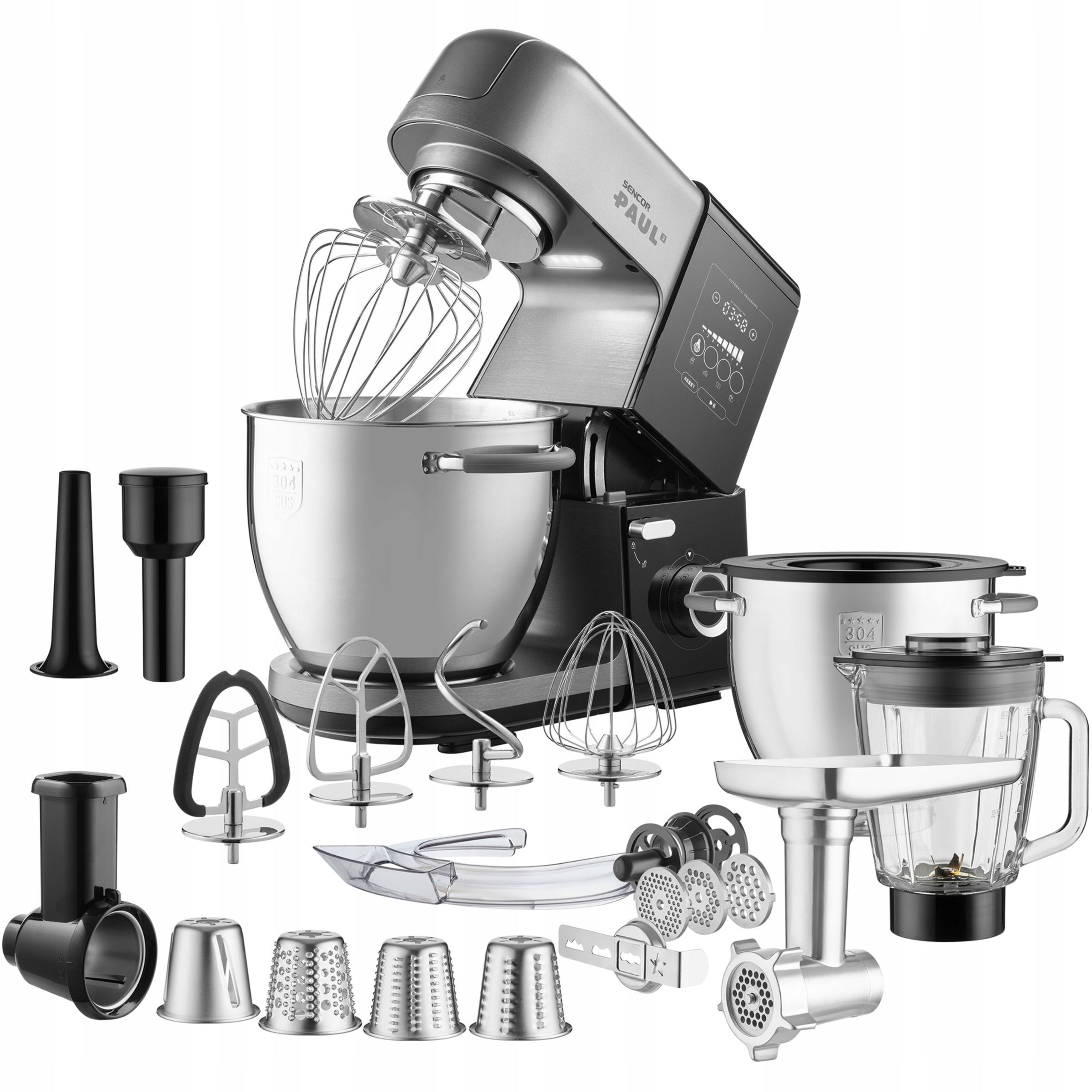 FOOD PROCESSOR PLANETARY MIXER BOWL Sencor STM8970 LED Display 1800W