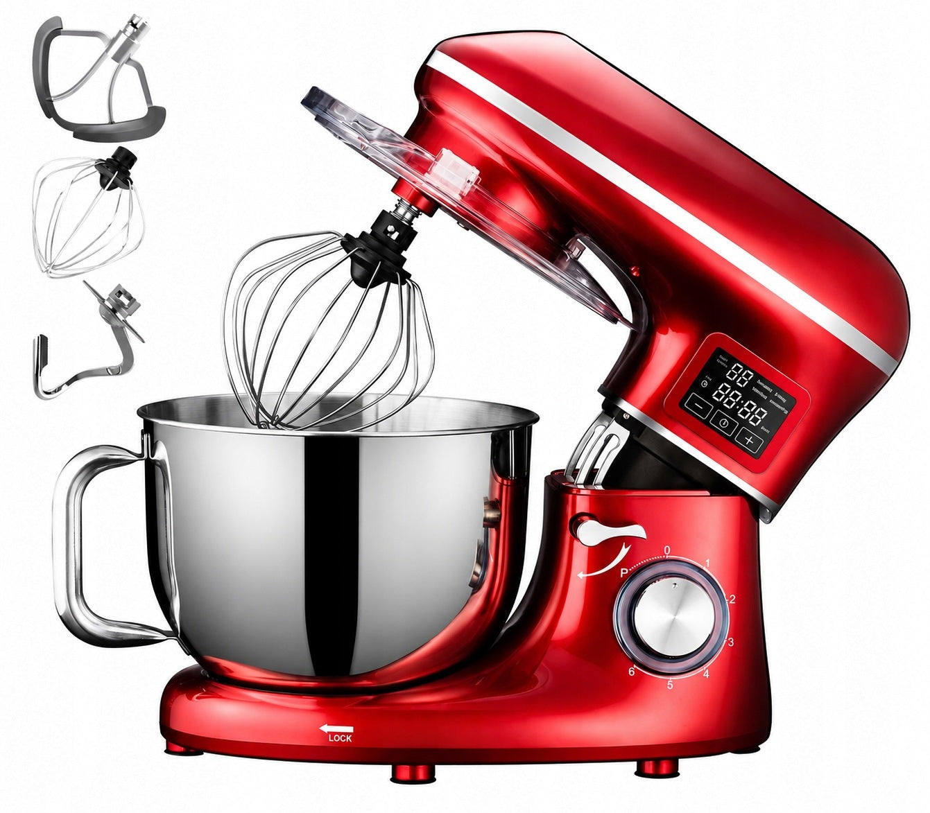 FOOD PROCESSOR PLANETARY MIXER KERCH MYCHEF HEATED BOWL RED 6,2L