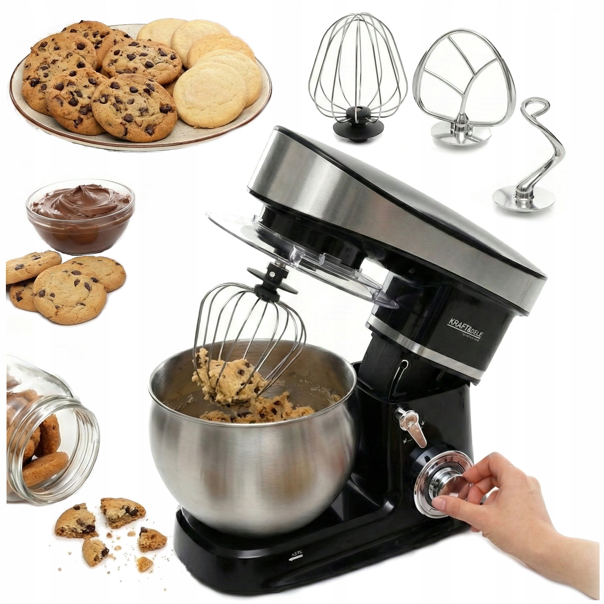 FOOD PROCESSOR PLANETARY MIXER LARGE BOWL 6L 2500W 6 SPEED STAINLESS STEEL