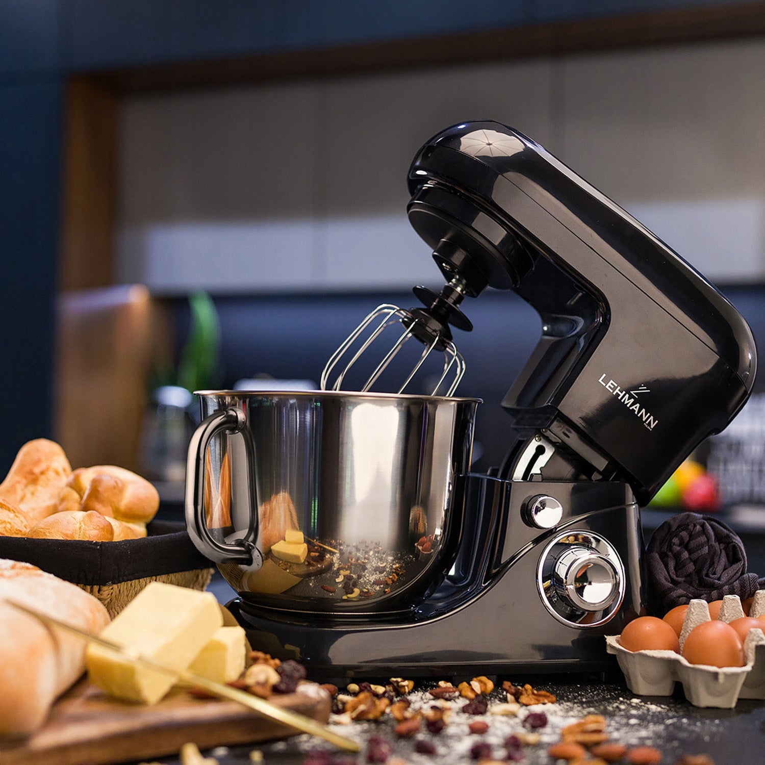 FOOD PROCESSOR PLANETARY MIXER LEHMANN MULTIFUNCTIONAL 5L BLACK PREMIUM Packaging status original