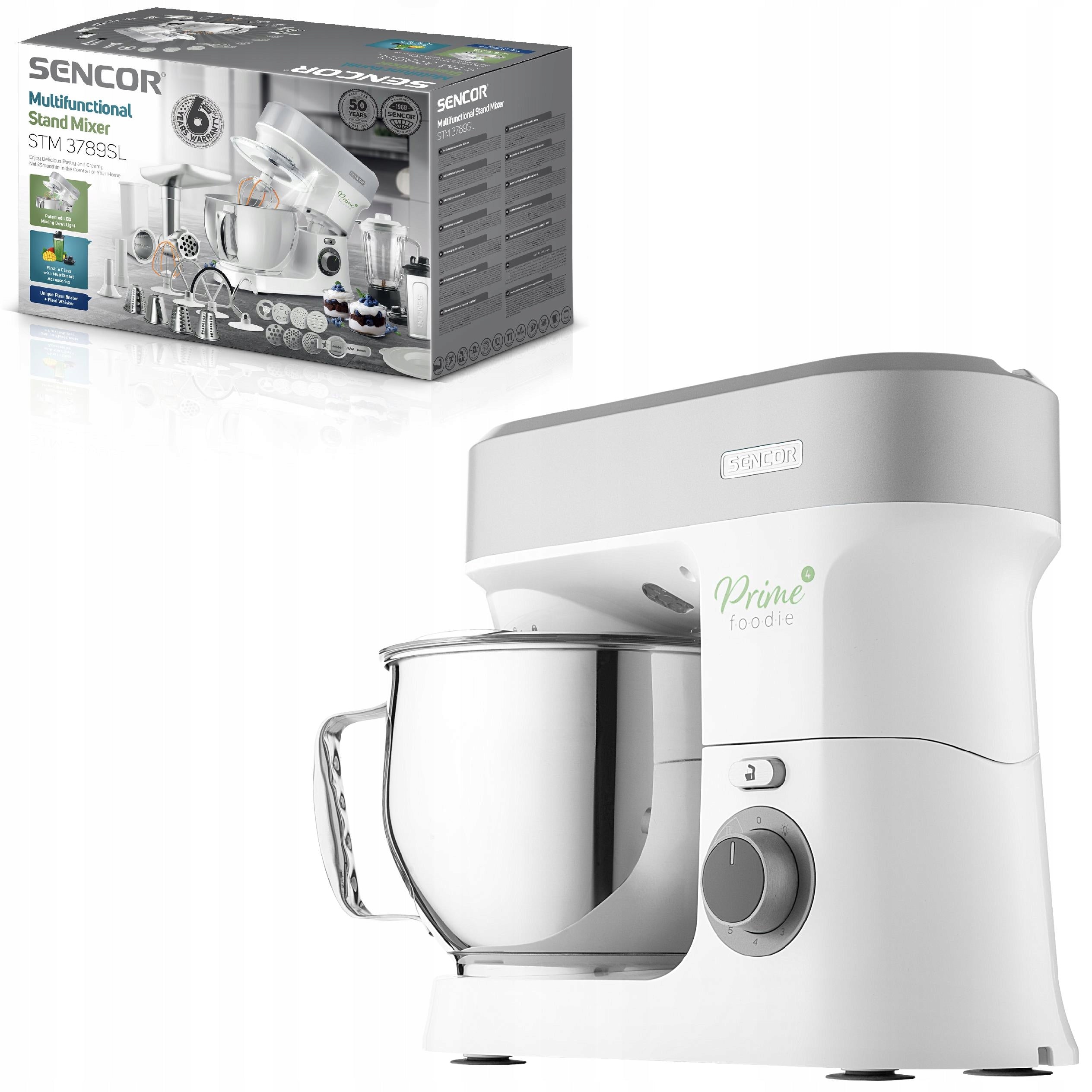 FOOD PROCESSOR PLANETARY MIXER WITH BOWL 1200W 6 speed Sencor STM 3789SL EAN (GTIN) 8590669313327