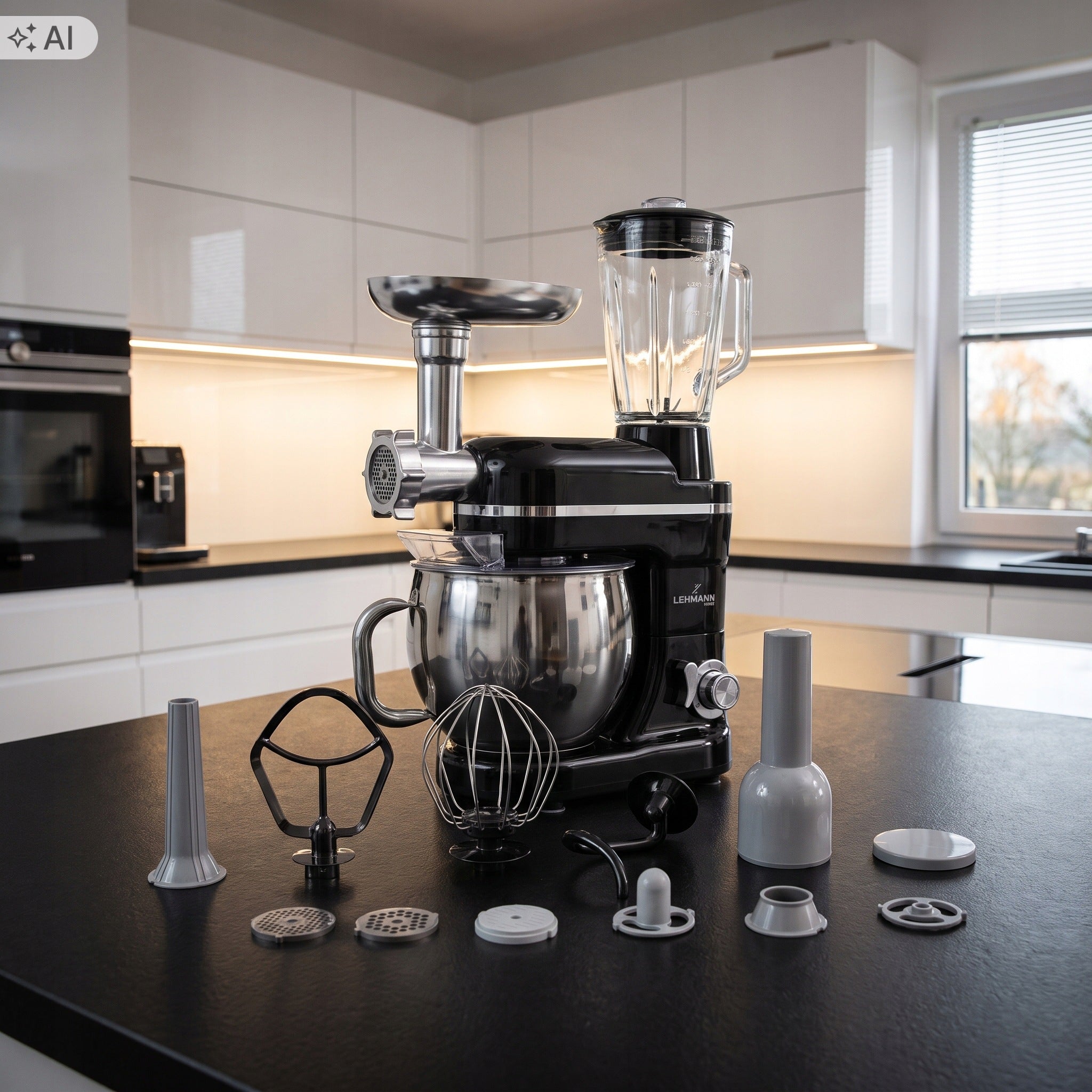 FOOD PROCESSOR PLANETARY MIXER WITH BOWL BLENDER GLASS MEAT GRINDER Packaging status original