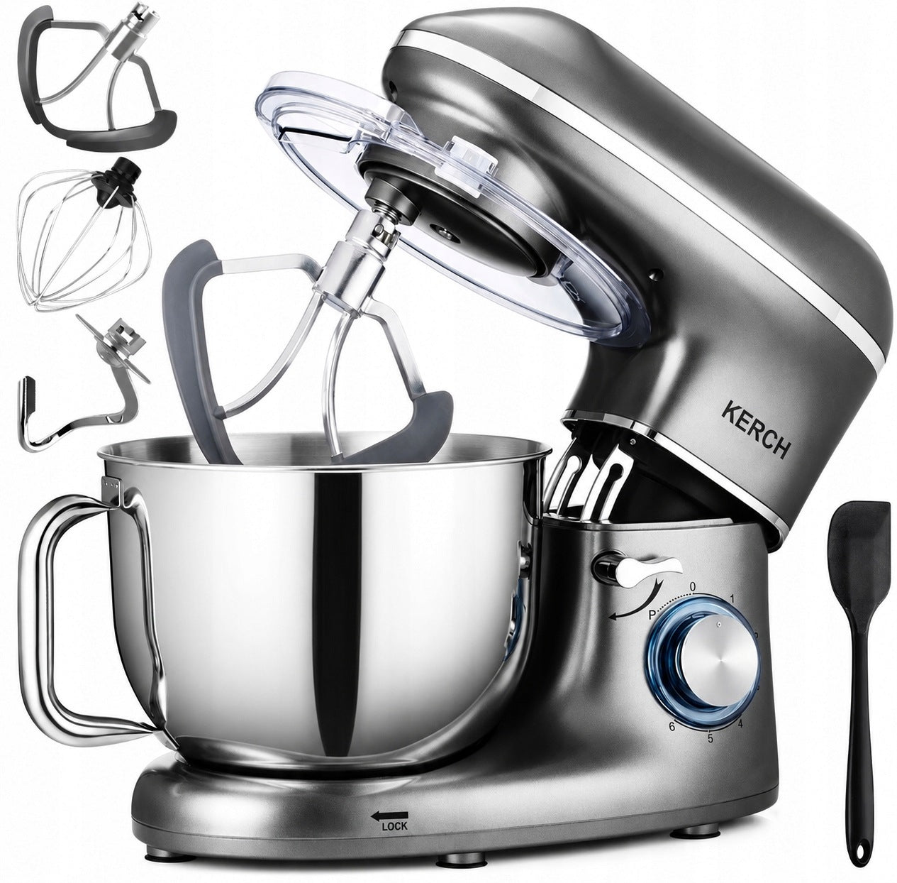 FOOD PROCESSOR PLANETARY MIXER WITH BOWL KERCH MYCHEF 4000W GREY 6,2L