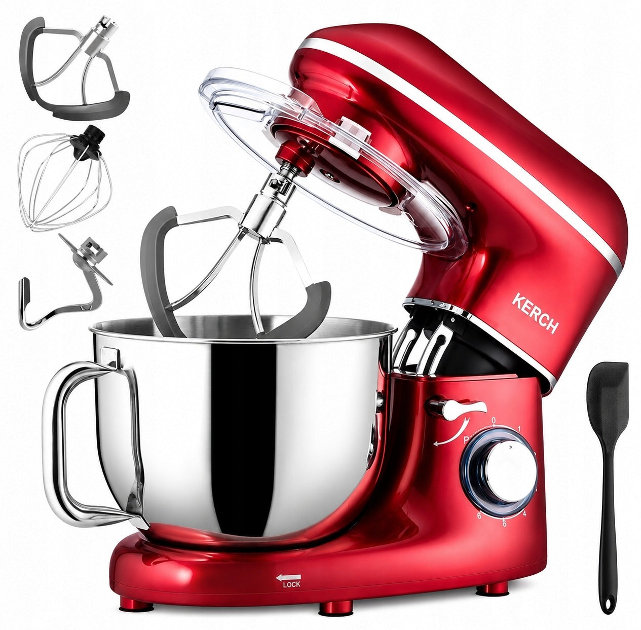 FOOD PROCESSOR PLANETARY MIXER WITH BOWL KERCH MYCHEF 4000W RED 6,2L