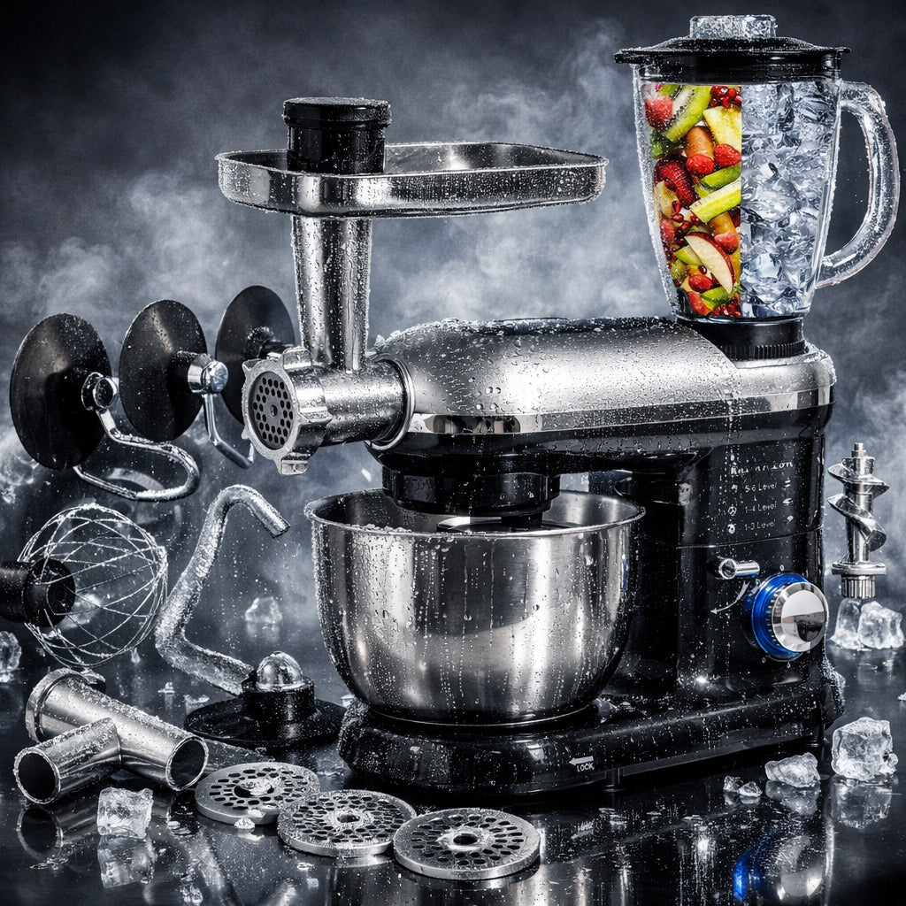FOOD PROCESSOR PLANETARY MIXER WITH MEAT GRINDER AND COCKTAIL MAKER Packaging status original