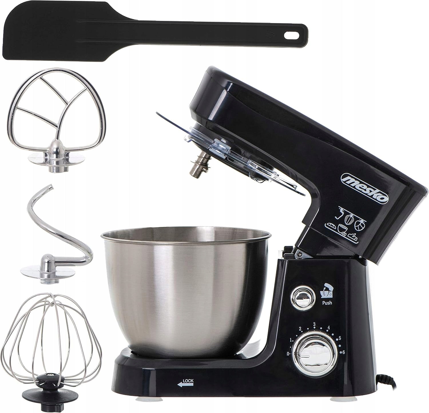 FOOD PROCESSOR WITH BOWL 3,5L 1200W STAINLESS STEEL 6 GEARS HOOK