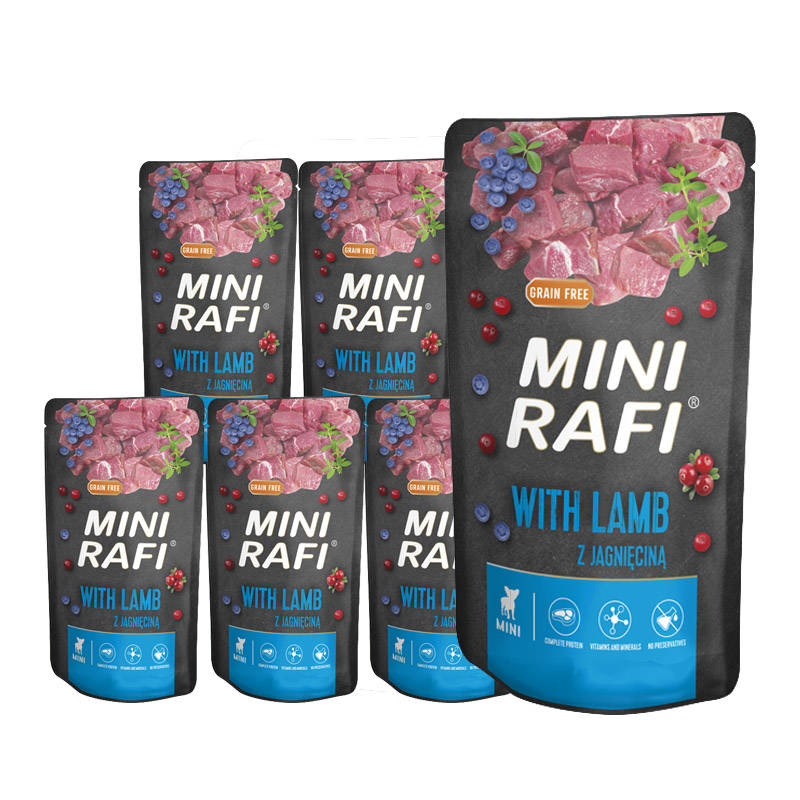 FOOD RAFI MINI SACHET WITH LAMB 10x150G FOR DOGS