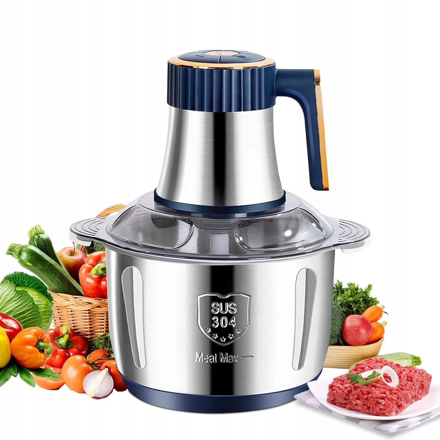 FOOD SHREDDER 500W STAINLESS STEEL MEAT MIXER GRINDER 5L Packaging status original